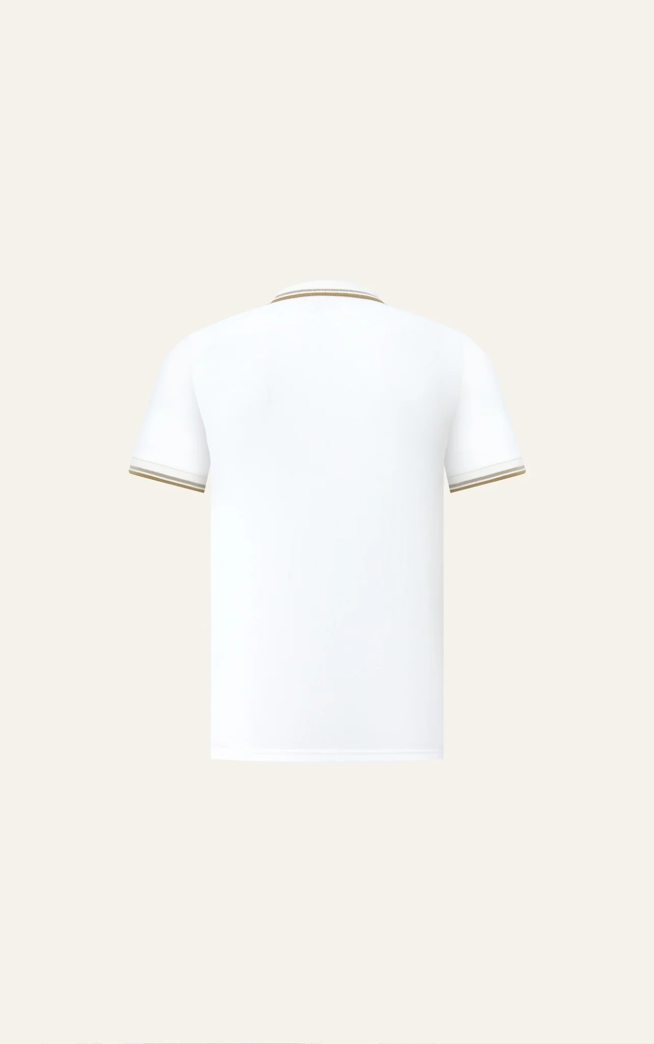 POLO NAM 6101-SLIM FIT TRẮNG VIỀN XÁM KEM