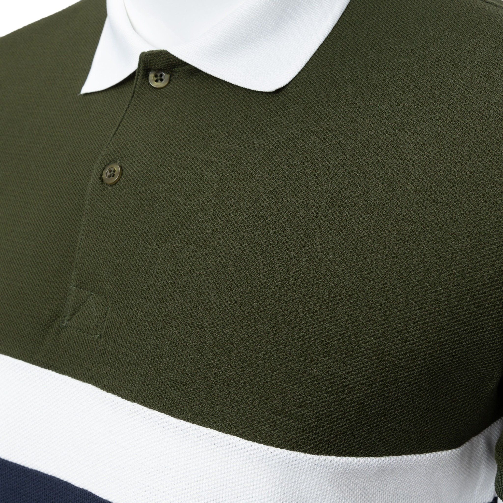 POLO NAM 8053-RÊU TRÊN-TRẮNG GIỮA