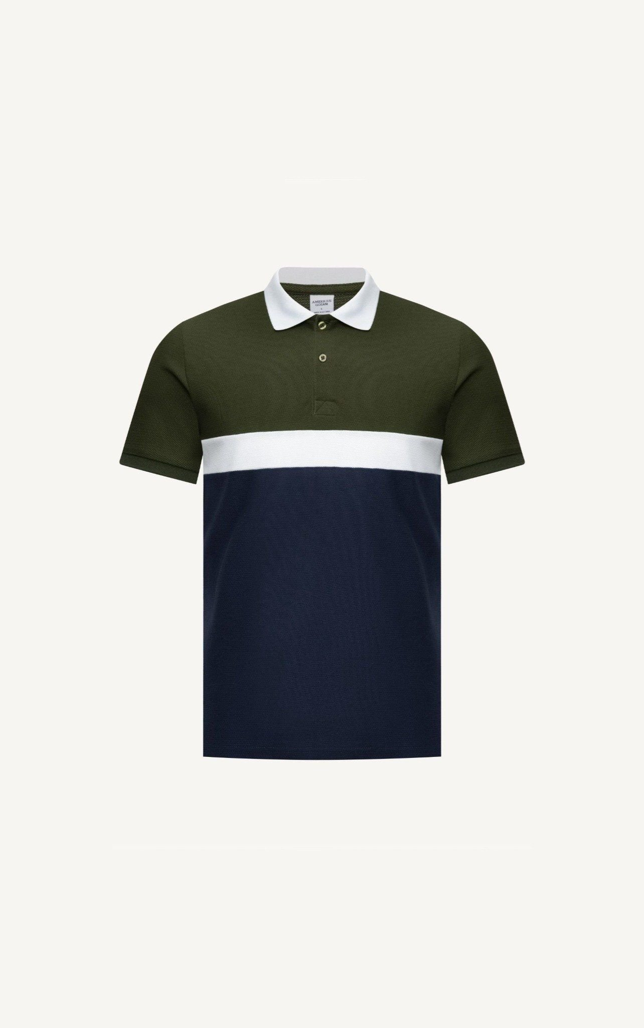 POLO NAM 8053-RÊU TRÊN-TRẮNG GIỮA