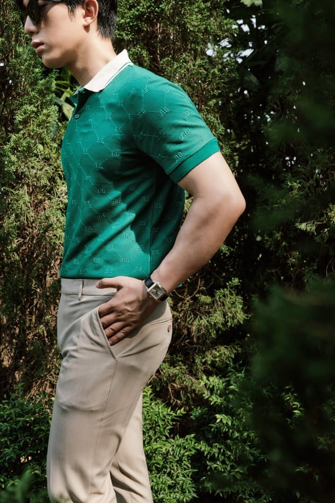 POLO NAM 8833-XANH LÁ CỔ KEM