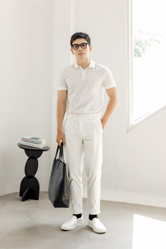 POLO NAM 8839-TRẮNG BÔNG SÒ XANH