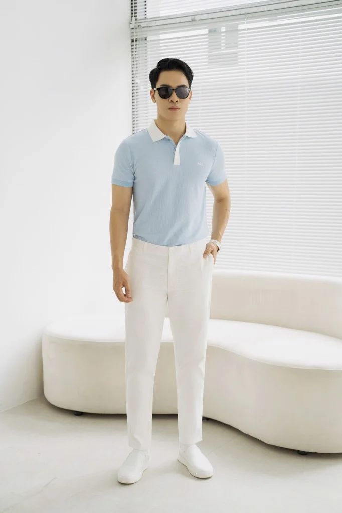 POLO NAM 8840-BIỂN CỔ NẸP TRẮNG