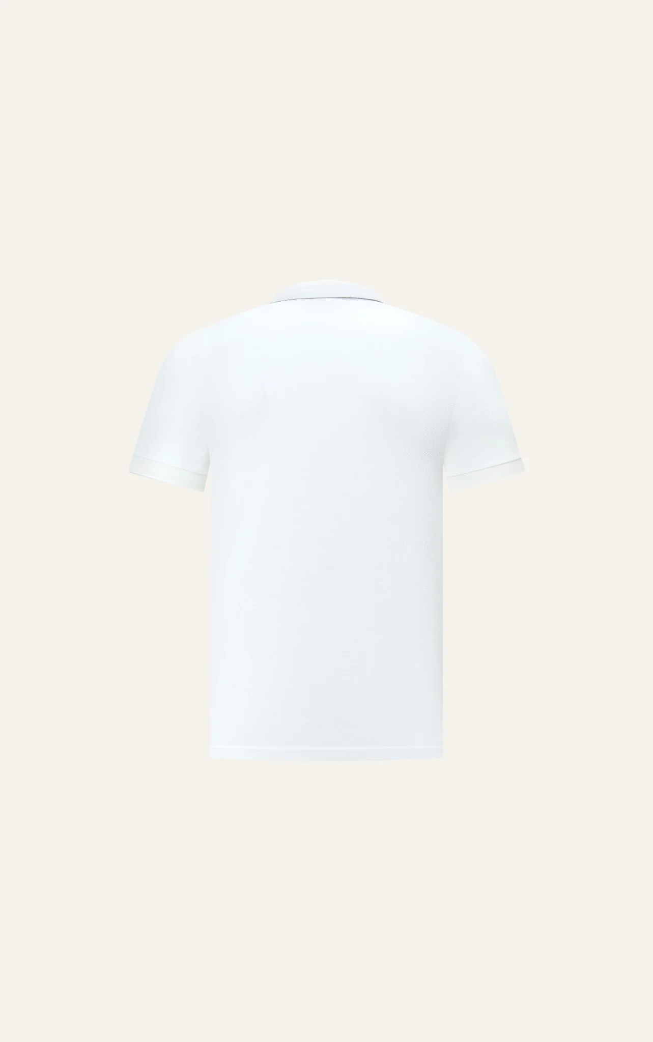 POLO NAM 8865-SLIM FIT TRẮNG GÓC CỔ XÁM
