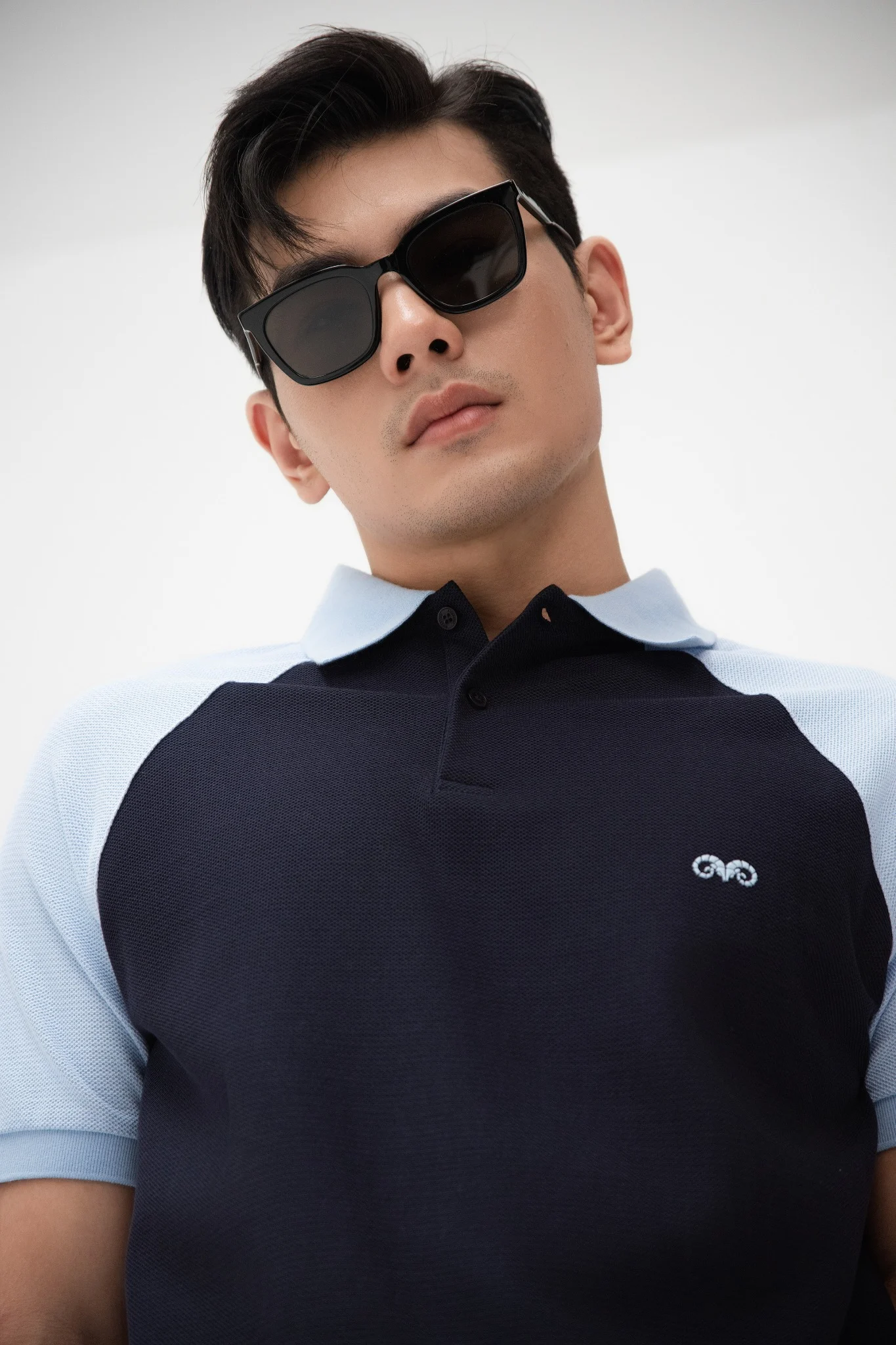 POLO NAM 8870-XANH ĐEN TAY BIỂN