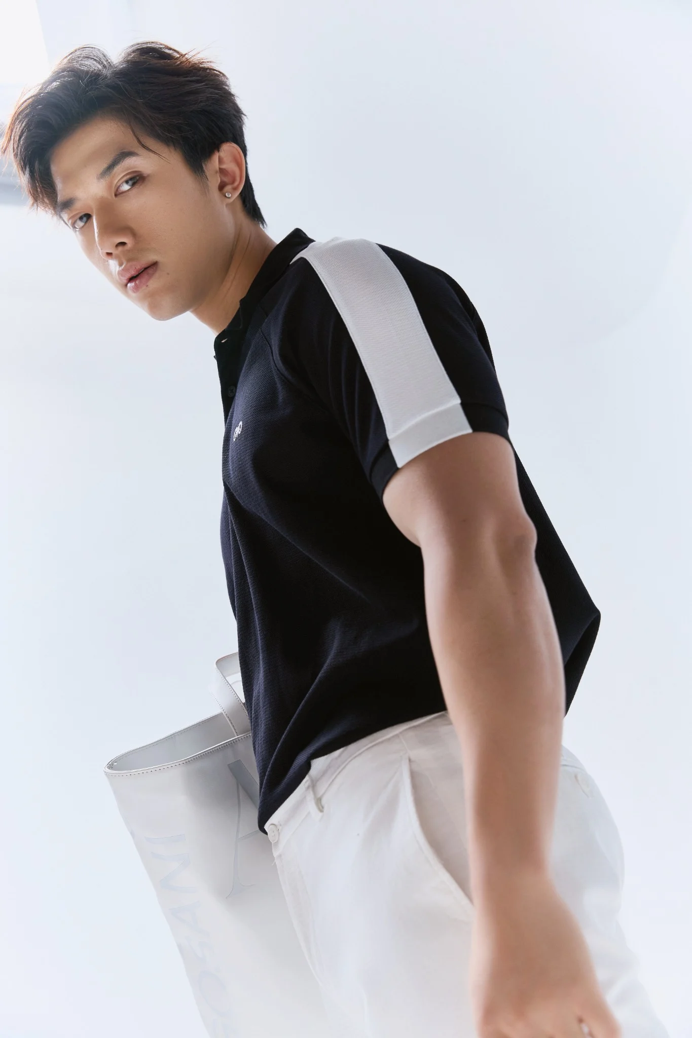 POLO NAM 8876-CỔ ĐEN TAY TRẮNG