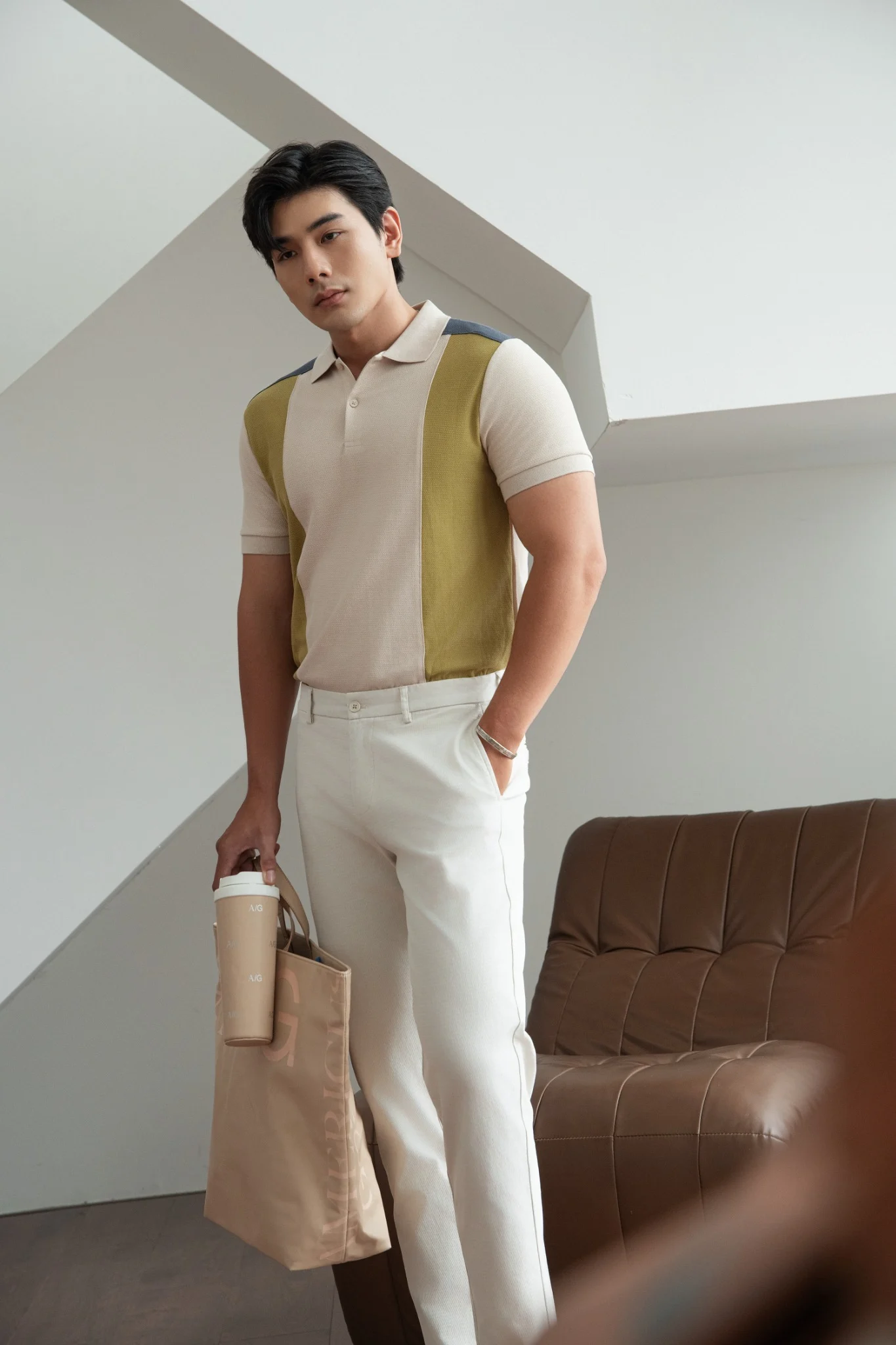 POLO NAM 8888-SLIM FIT KEM DY XANH BƠ
