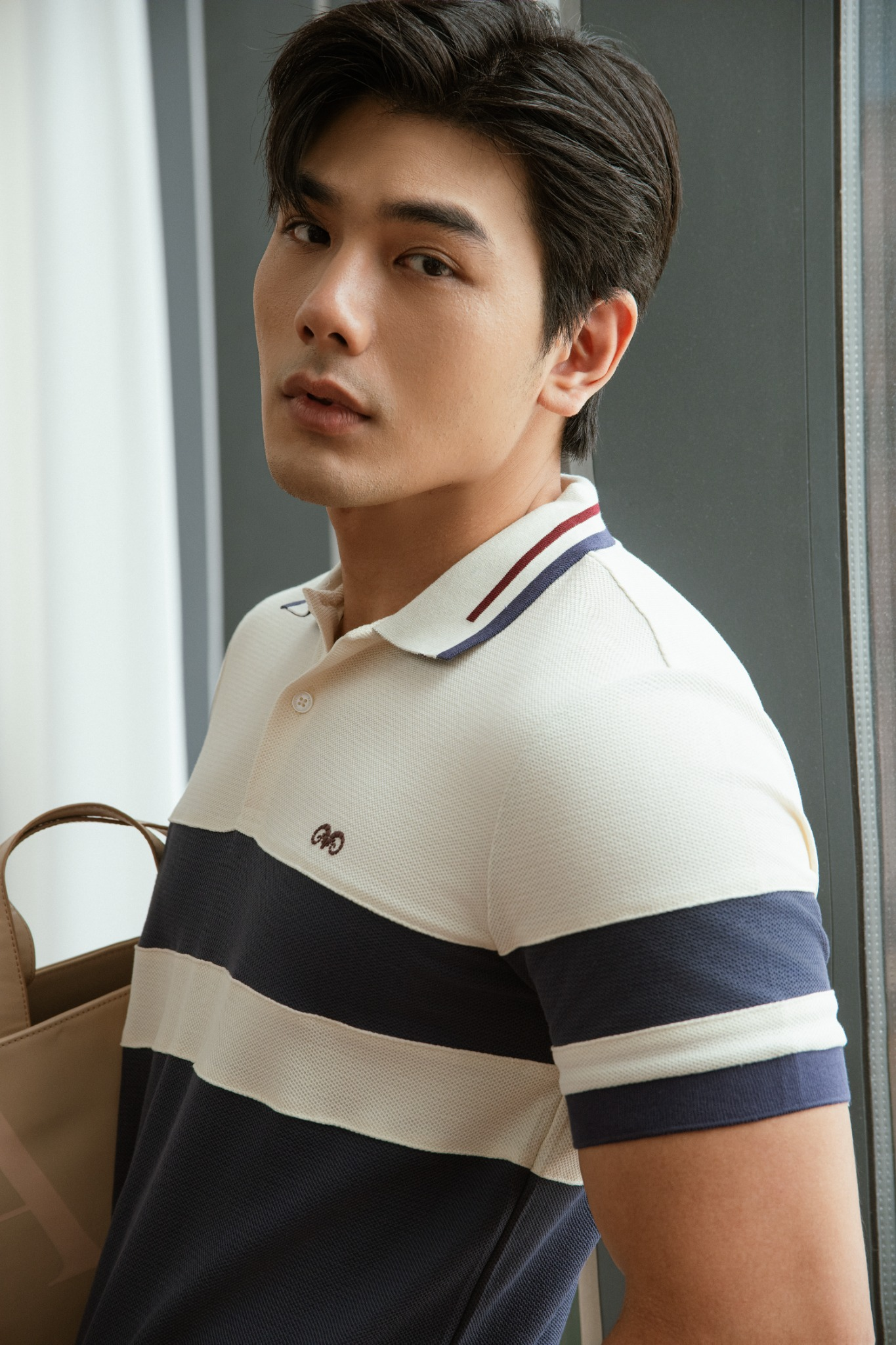 POLO NAM 8891-SLIM FIT KEM F XÁM