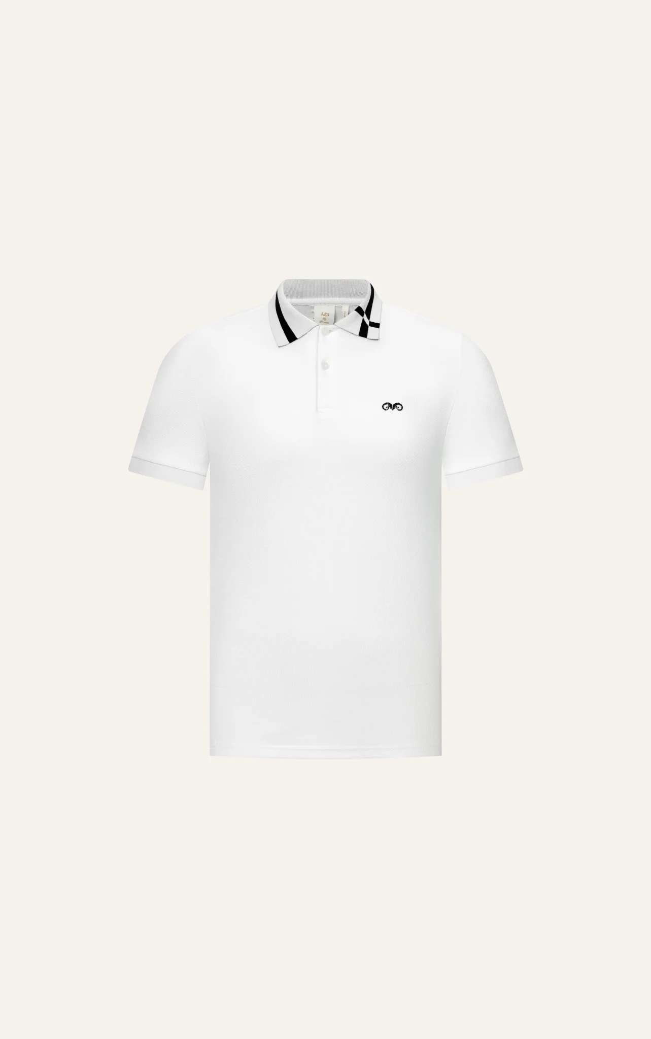 POLO NAM 8897-SLIM FIT TRẮNG CỔ CHỮ THẬP