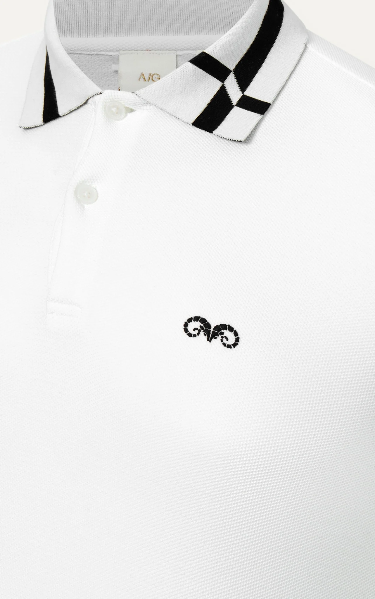 POLO NAM 8897-SLIM FIT TRẮNG CỔ CHỮ THẬP