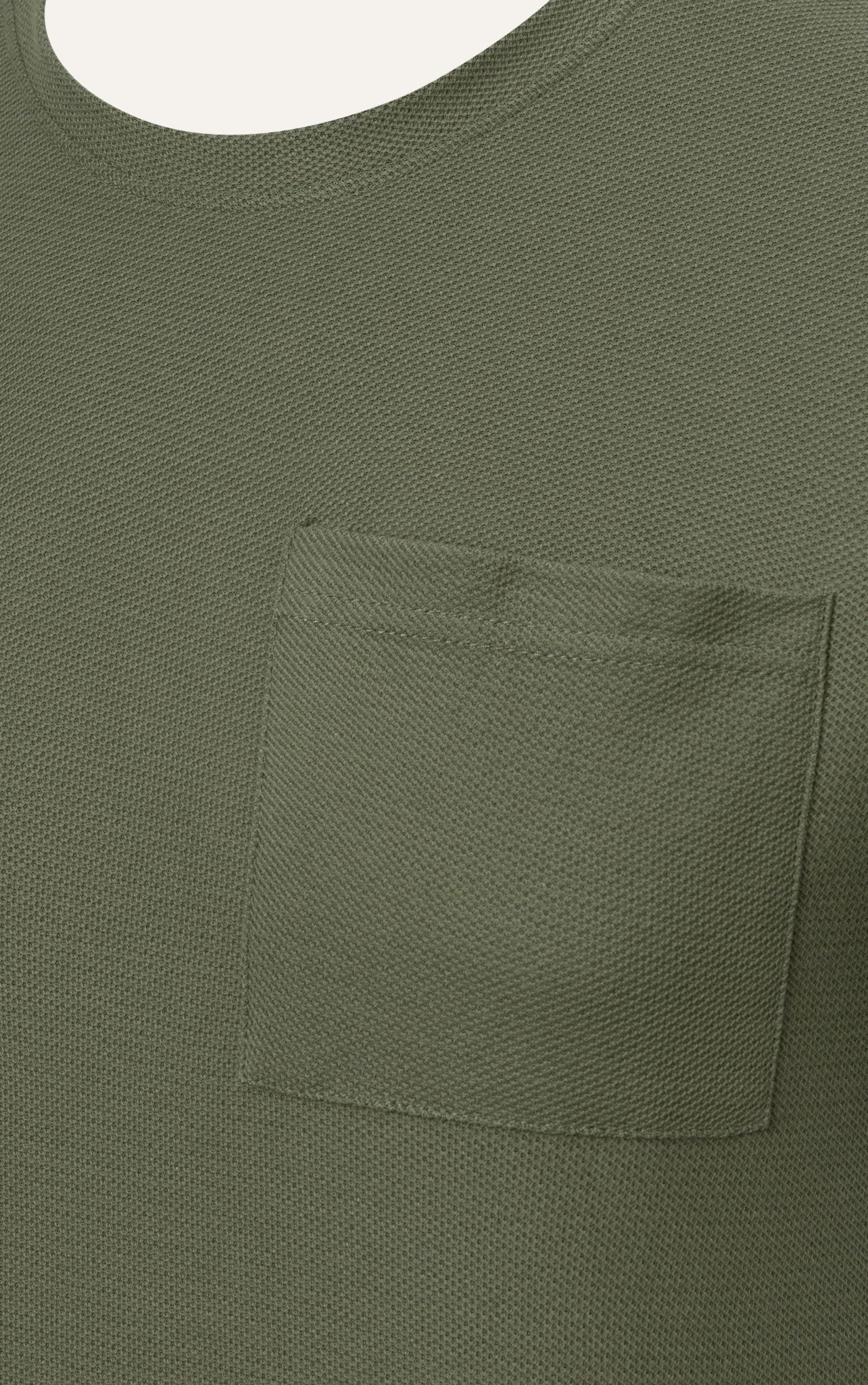 ÁO THUN NAM T663-REGULAR FIT RÊU LỢT CÓ TÚI