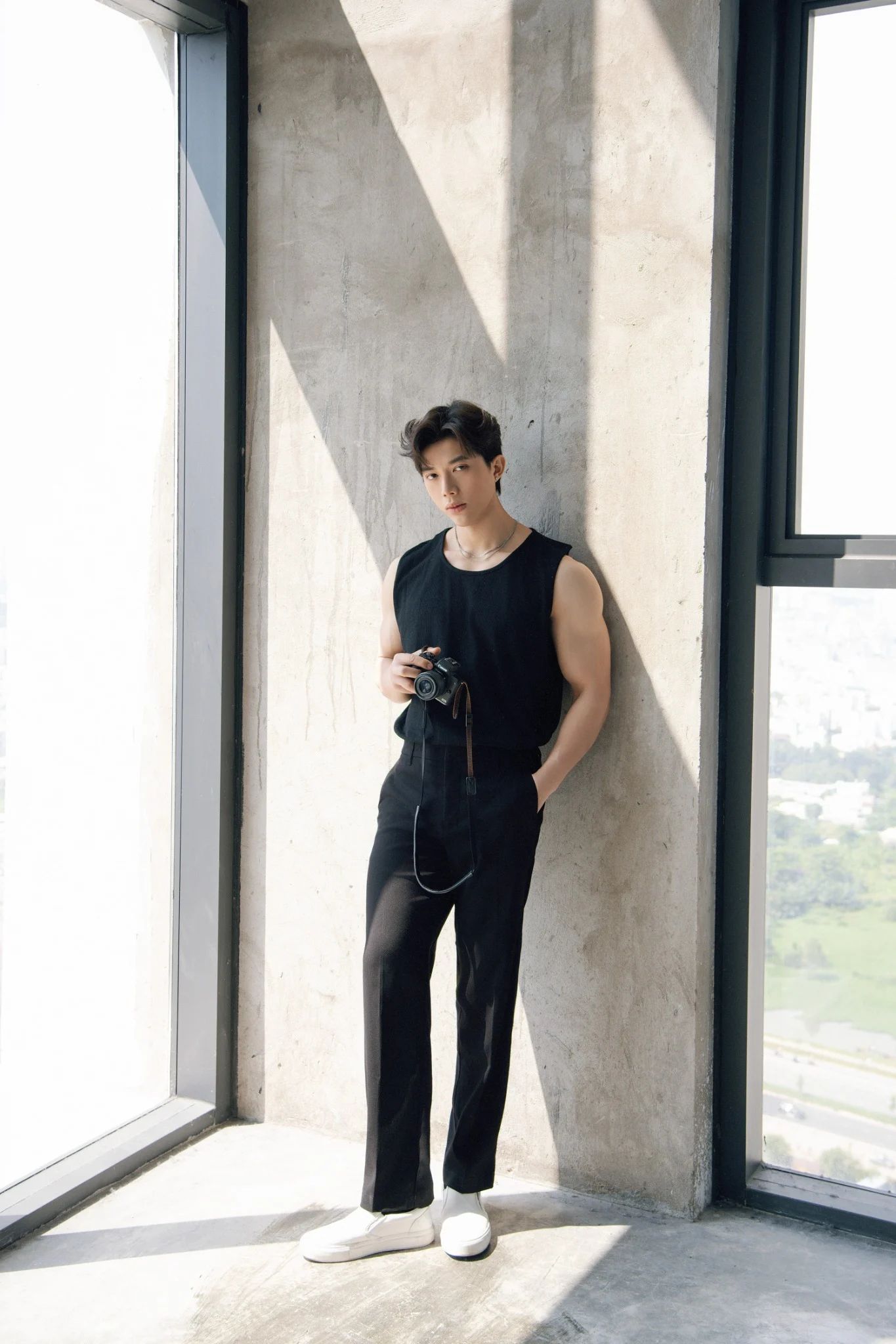 ÁO THUN NAM TANKTOP TA36-LOOSE FIT ĐEN