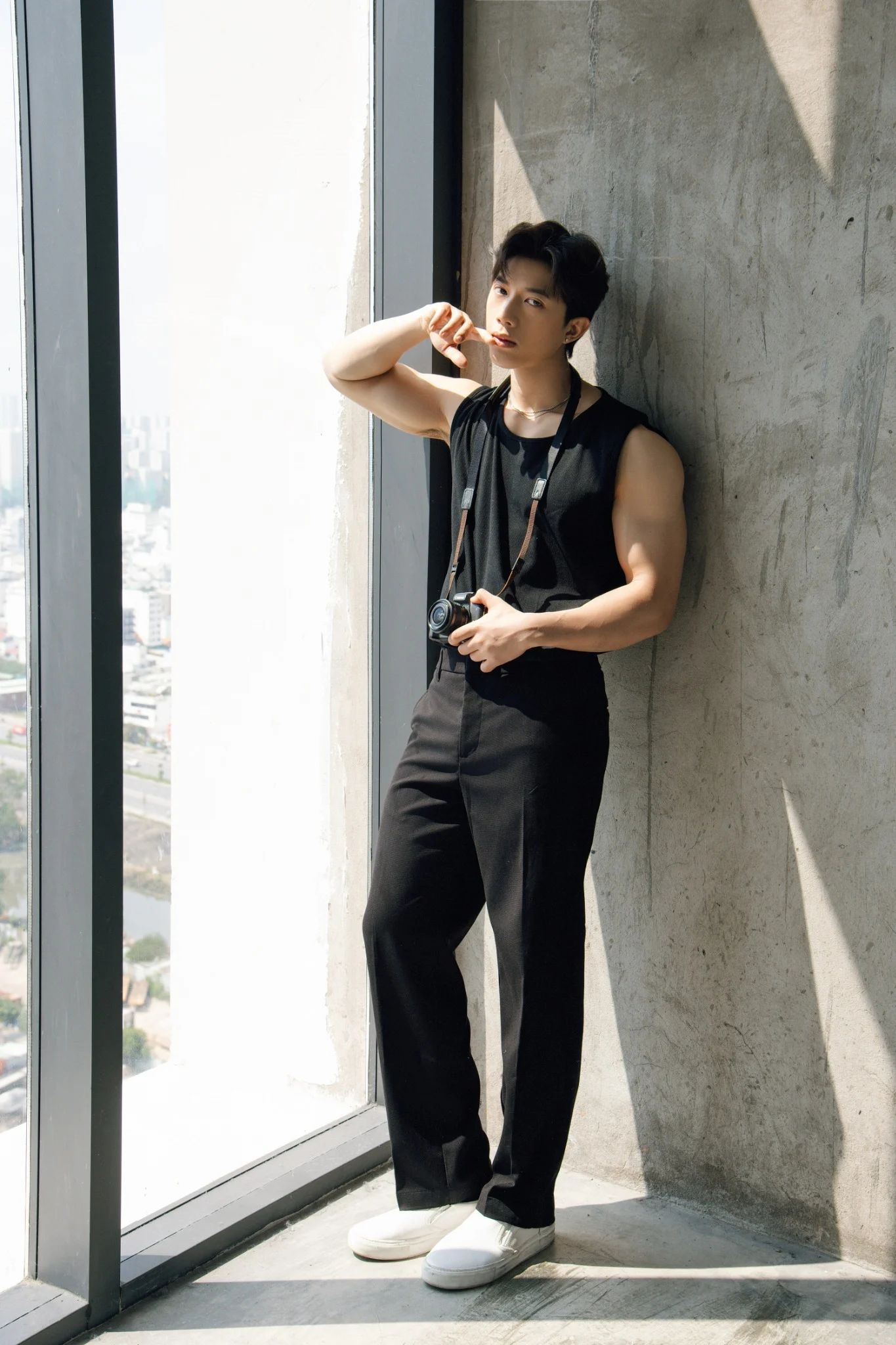 ÁO THUN NAM TANKTOP TA36-LOOSE FIT ĐEN