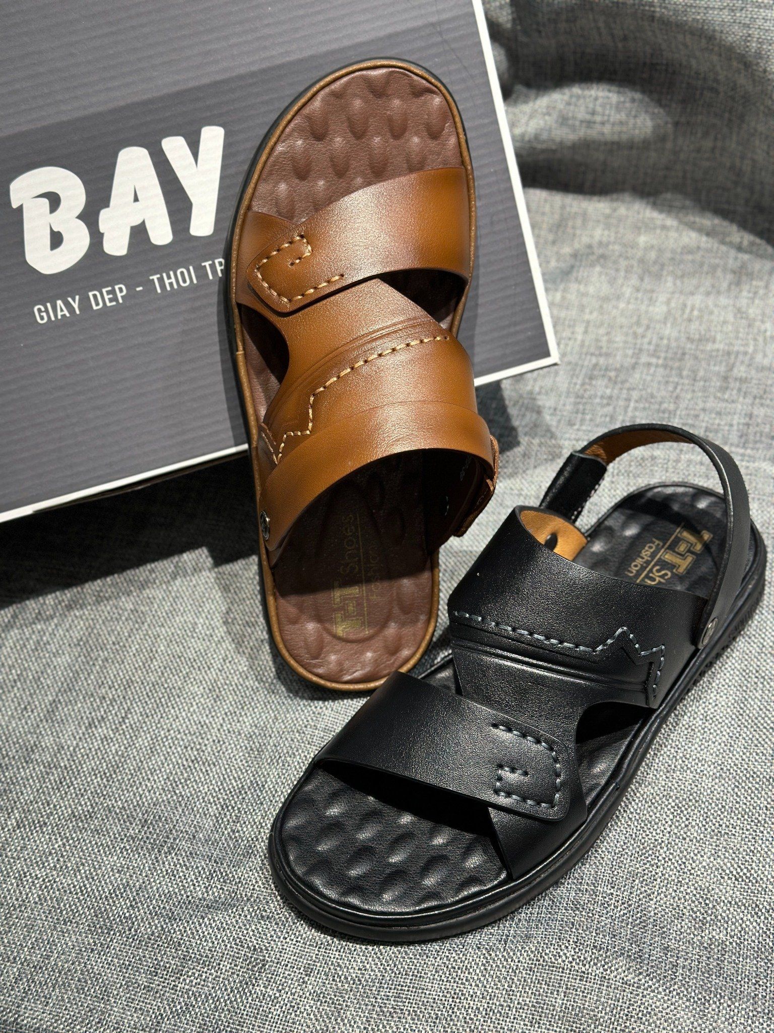 SANDAL NAM 8222-QUAI HẬU LẬT TIỆN LỢI, DA PU, ĐẾ CAO SU ĐÚC