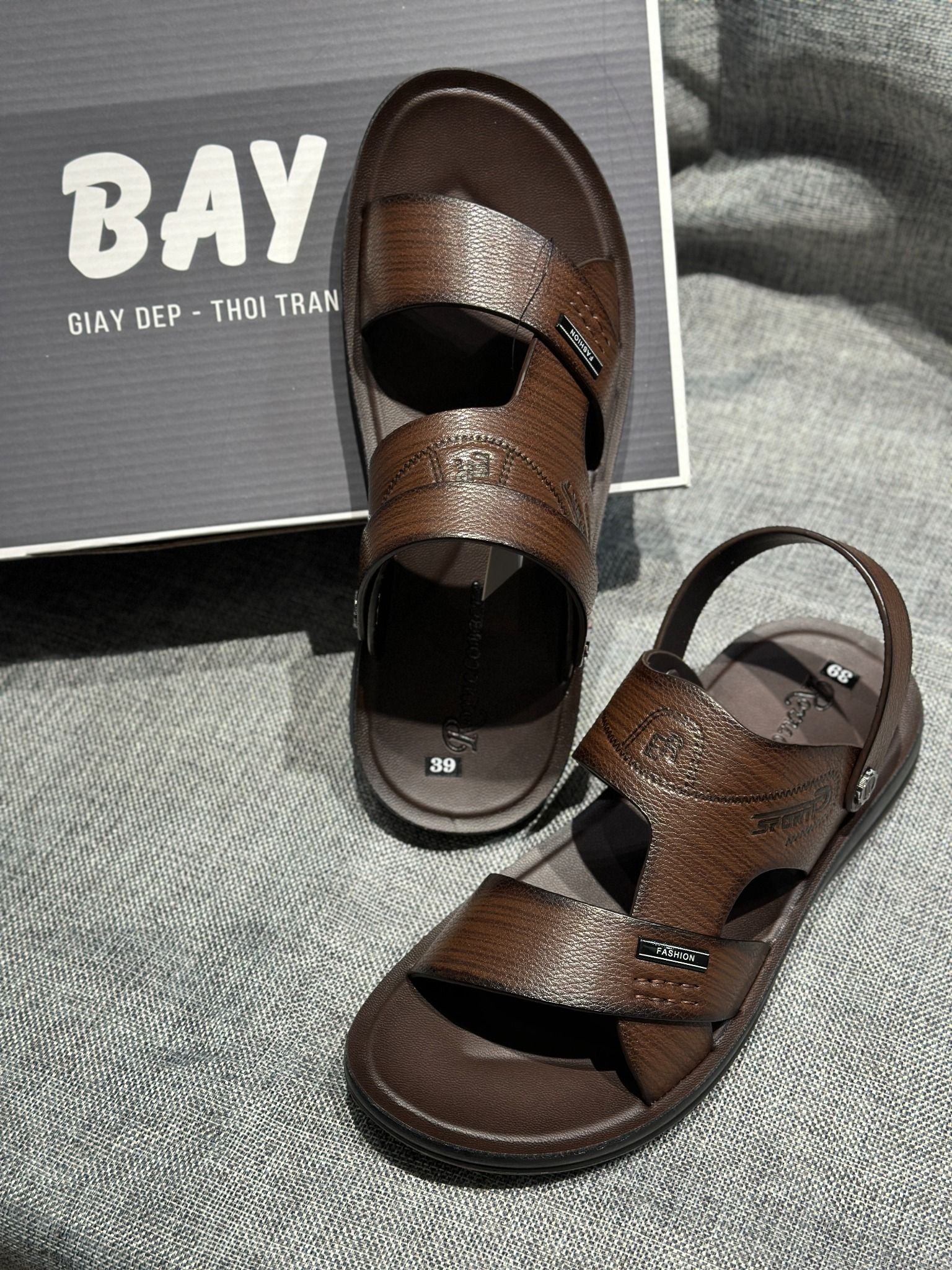 SANDAL NAM 0622-QUAI HẬU LẬT TIỆN LỢI, DA PU, ĐẾ CAO SU ĐÚC