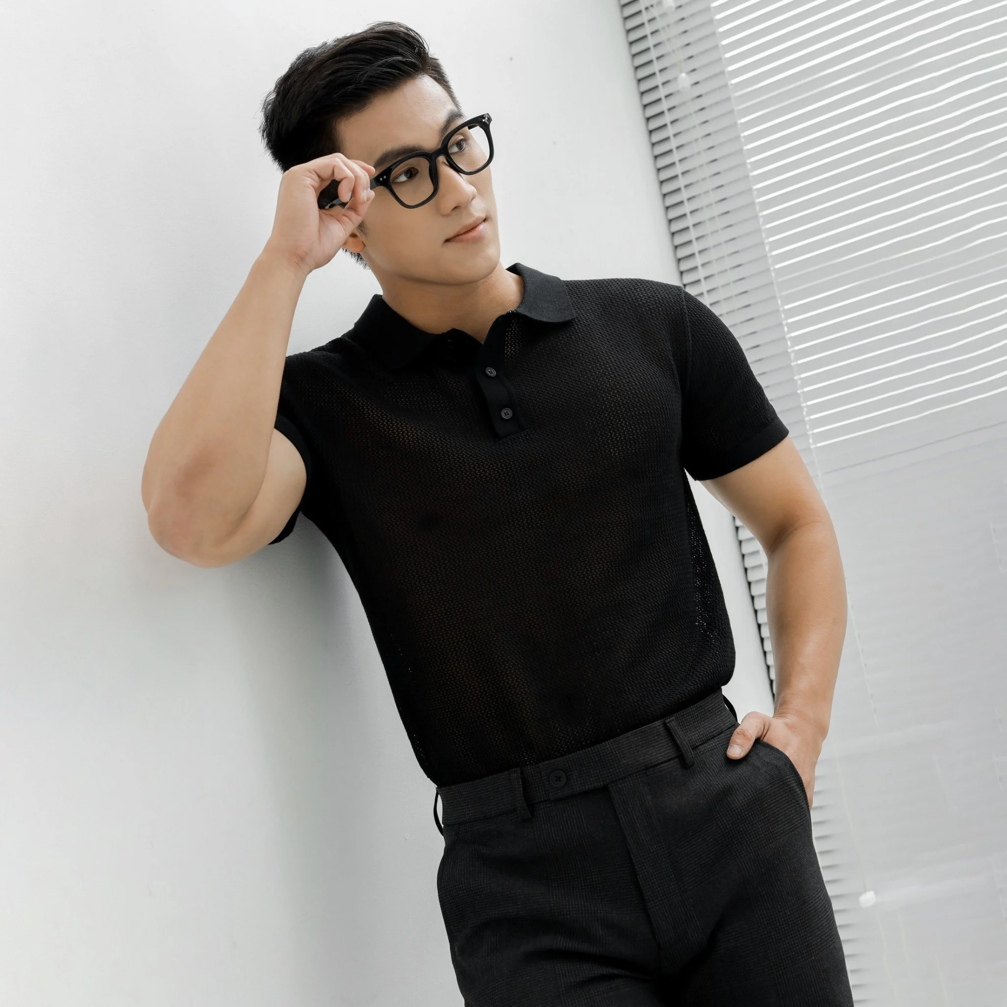 POLO NAM DỆT KIM N712-REGULAR FIT ĐEN