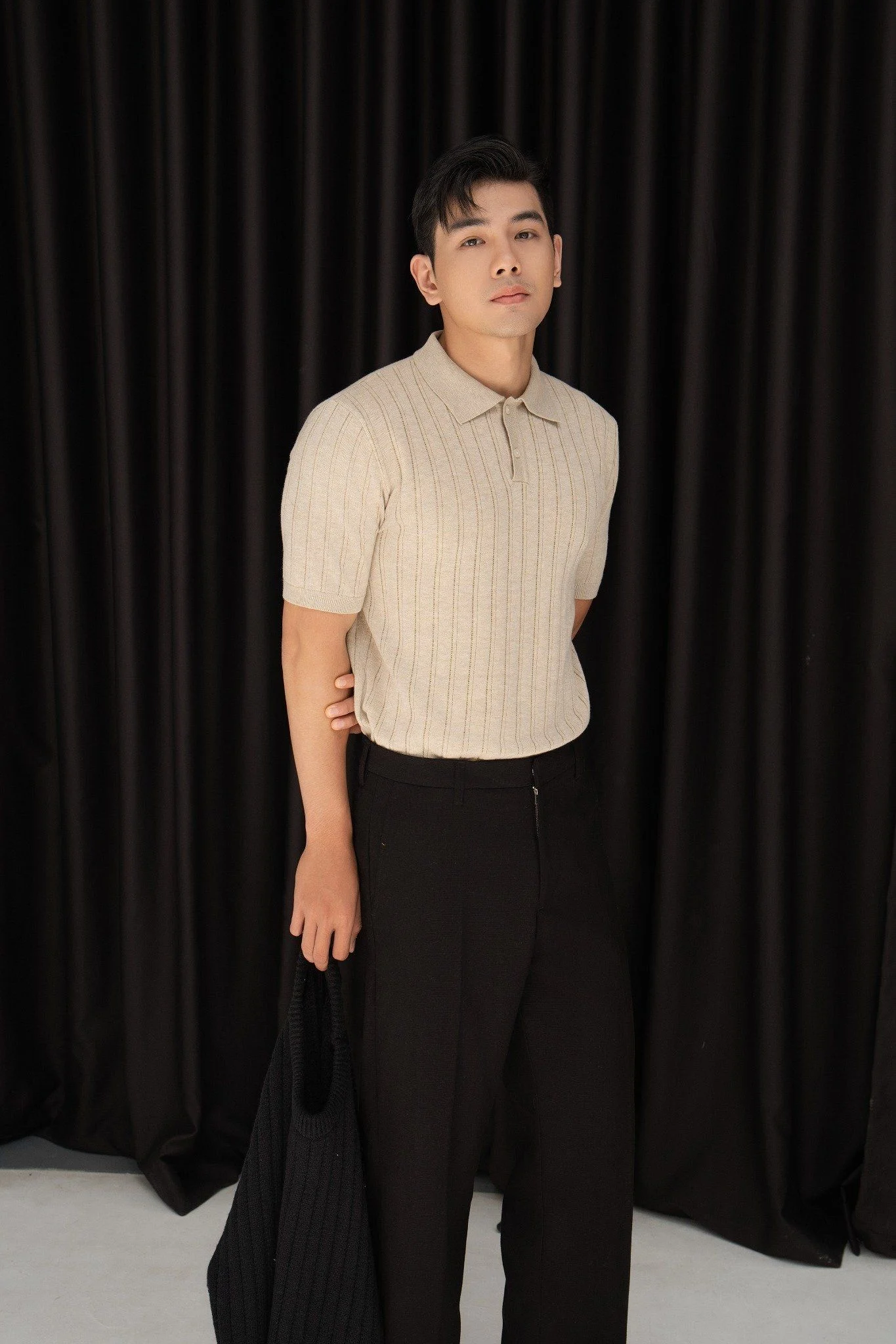 POLO NAM DỆT KIM N713-REGULAR FIT KEM CAFE