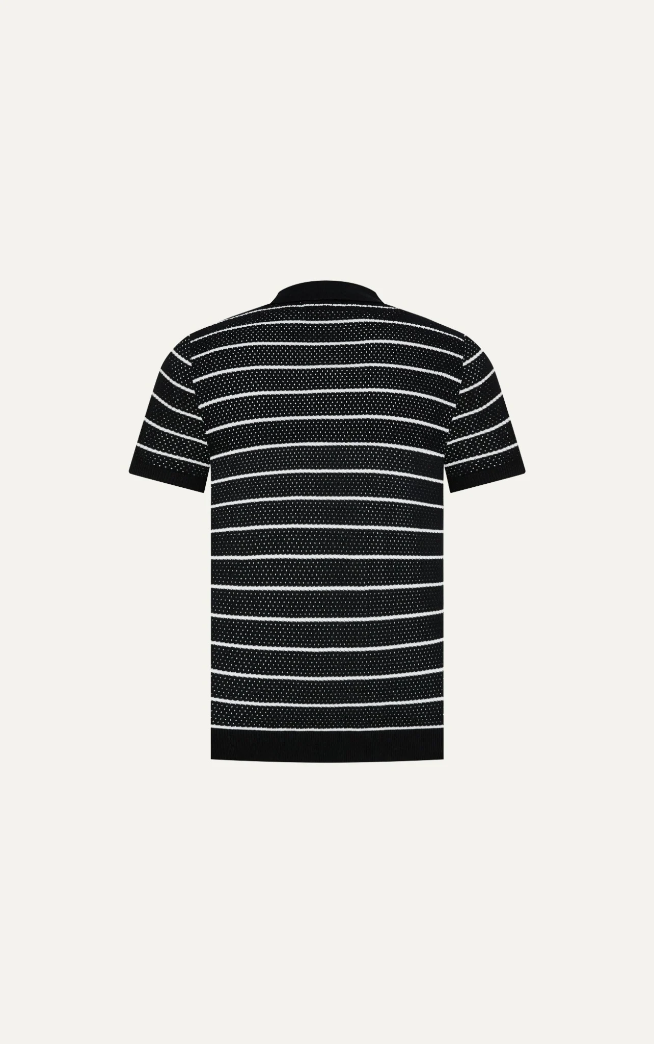 POLO NAM DỆT KIM N735-REGULAR FIT ĐEN TRẮNG