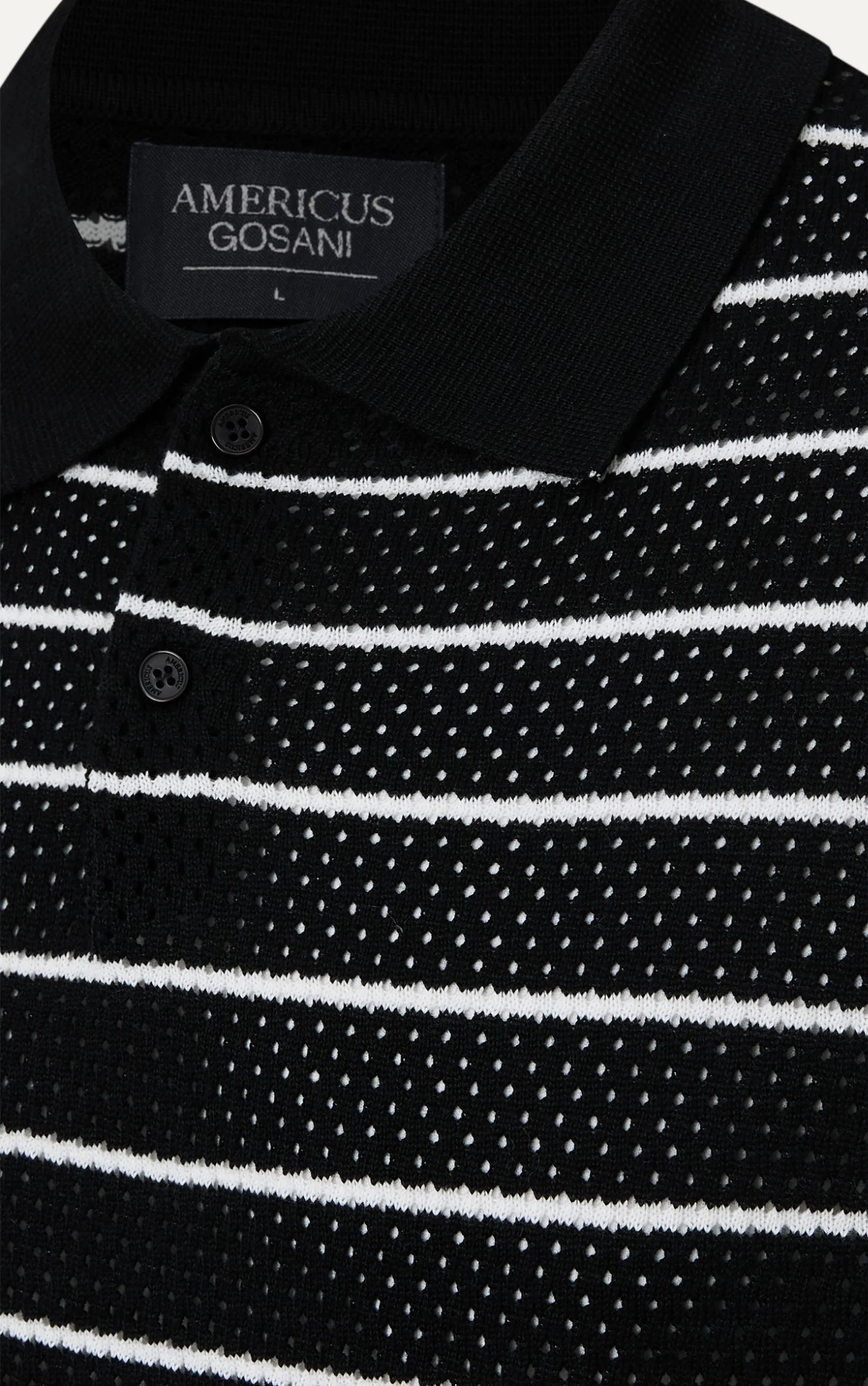 POLO NAM DỆT KIM N735-REGULAR FIT ĐEN TRẮNG
