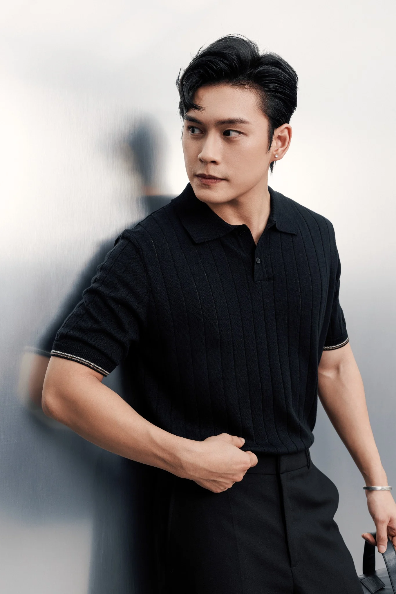 POLO NAM DỆT KIM N741-REGULAR FIT ĐEN