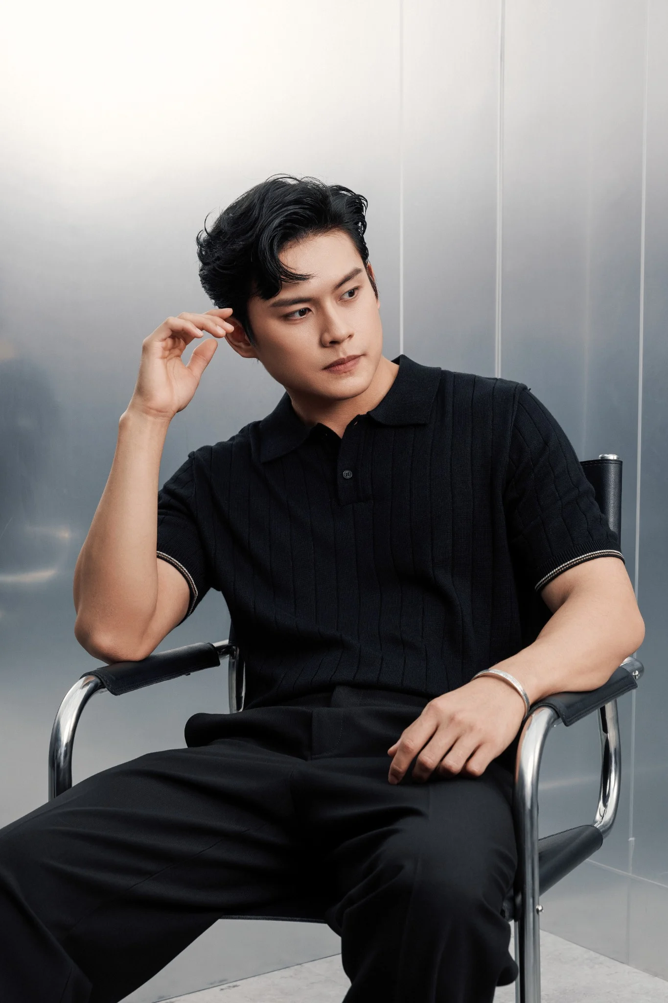 POLO NAM DỆT KIM N741-REGULAR FIT ĐEN