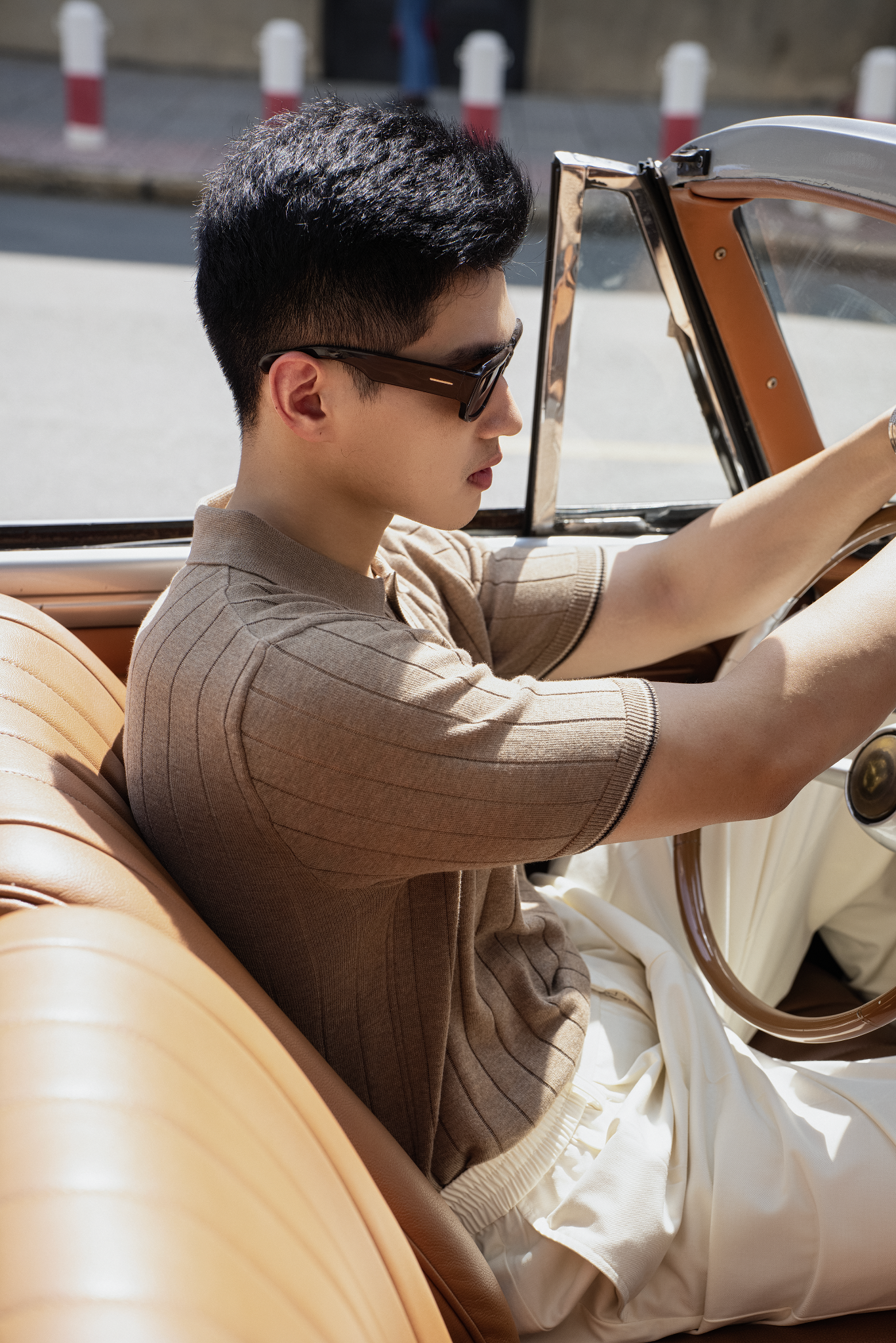 POLO NAM DỆT KIM N741-REGULAR FIT NÂU