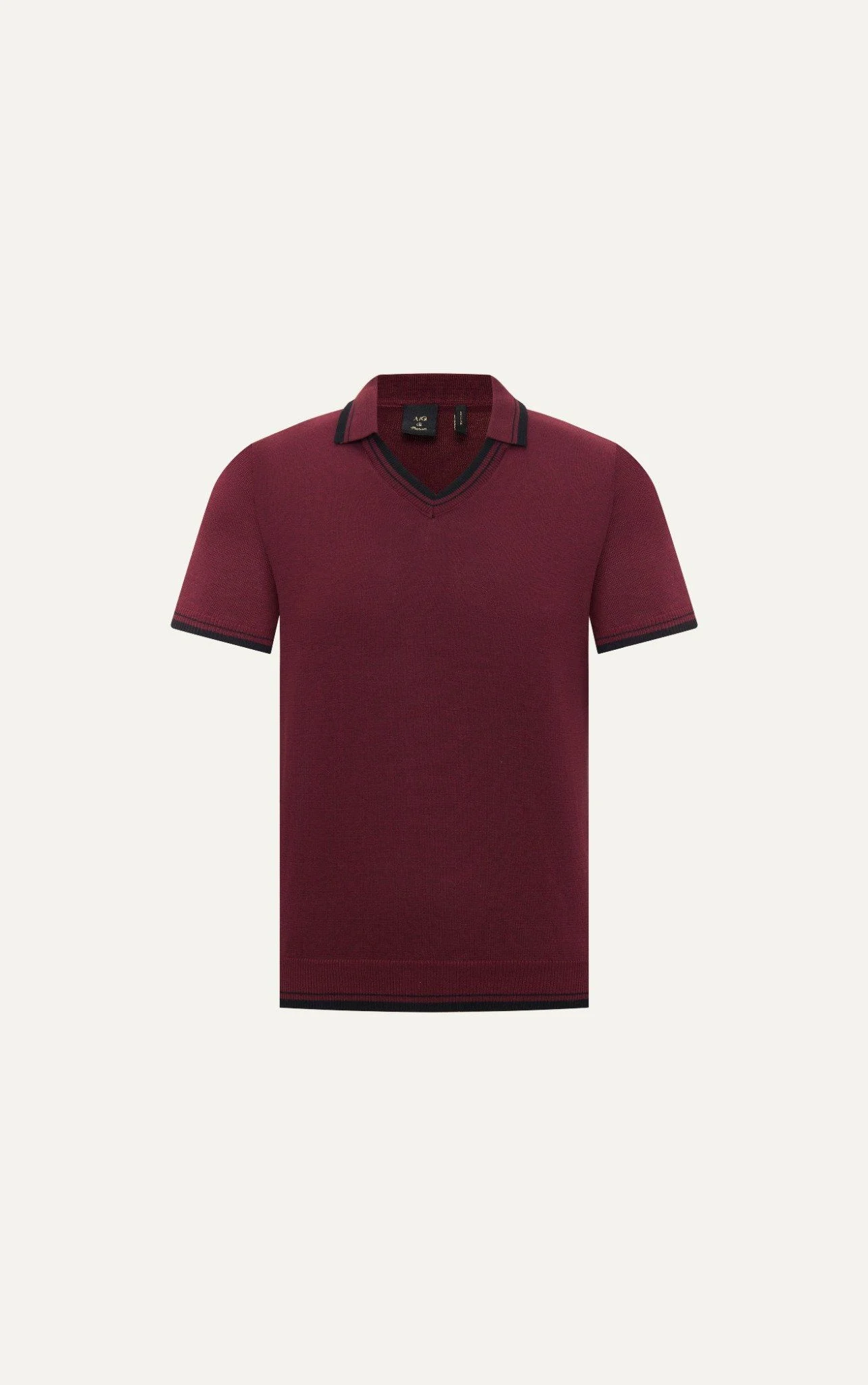 POLO NAM DỆT KIM N753-REGULAR FIT ĐỎ ĐÔ VIỀN ĐEN