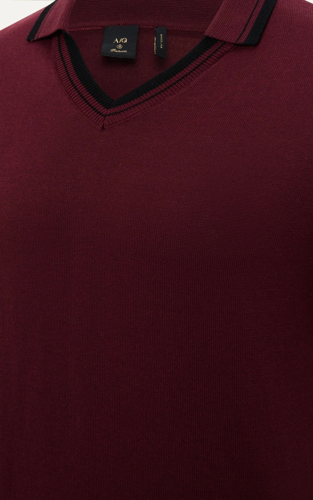 POLO NAM DỆT KIM N753-REGULAR FIT ĐỎ ĐÔ VIỀN ĐEN