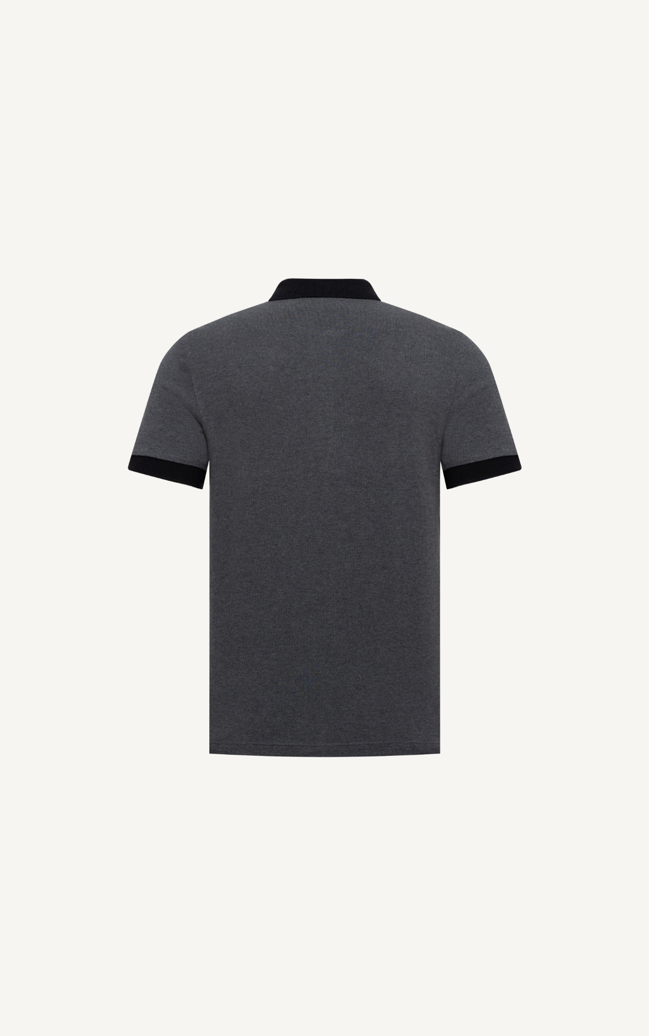 POLO NAM PP005-REGULAR FIT XÁM CỔ ĐEN