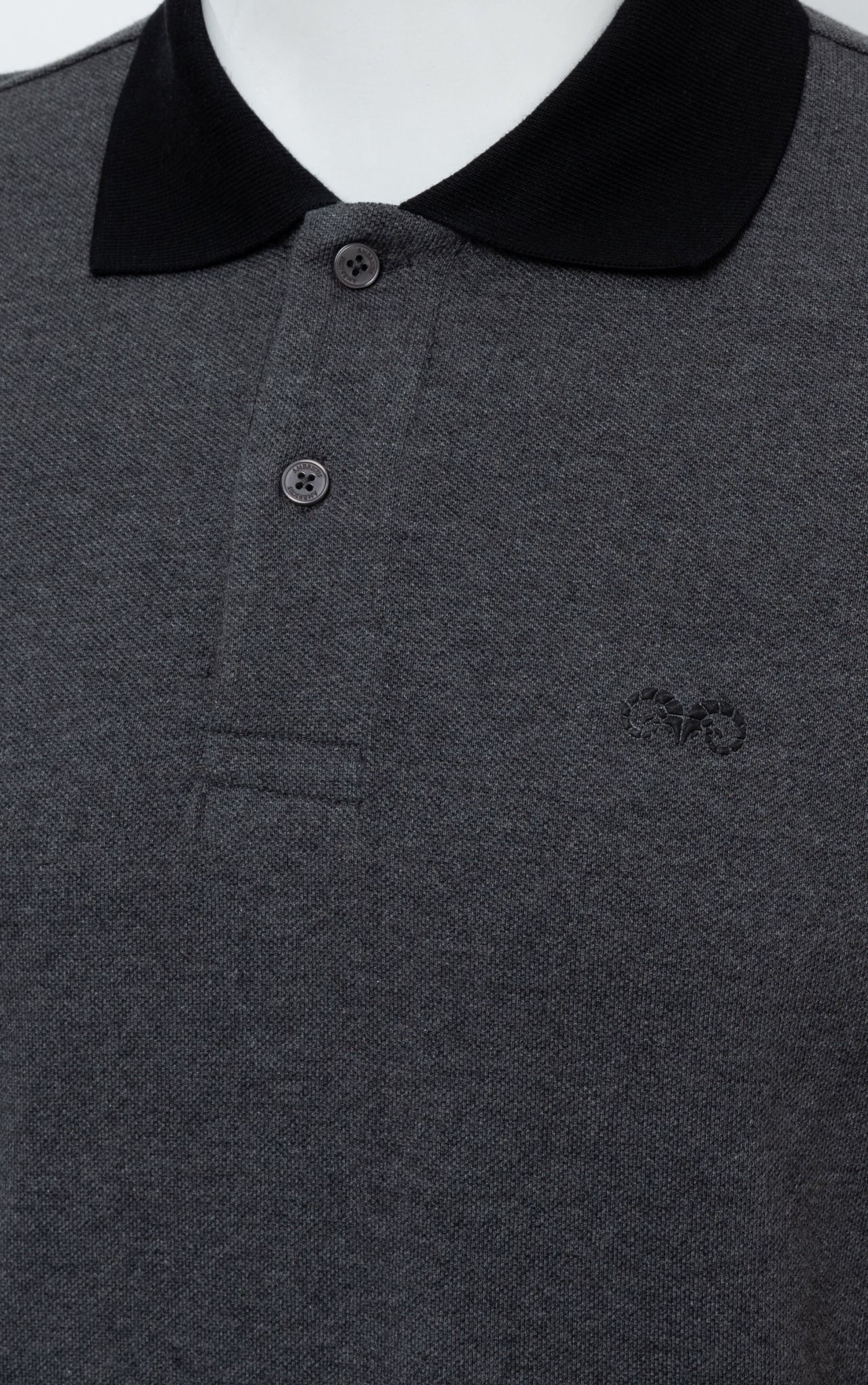 POLO NAM PP005-REGULAR FIT XÁM CỔ ĐEN