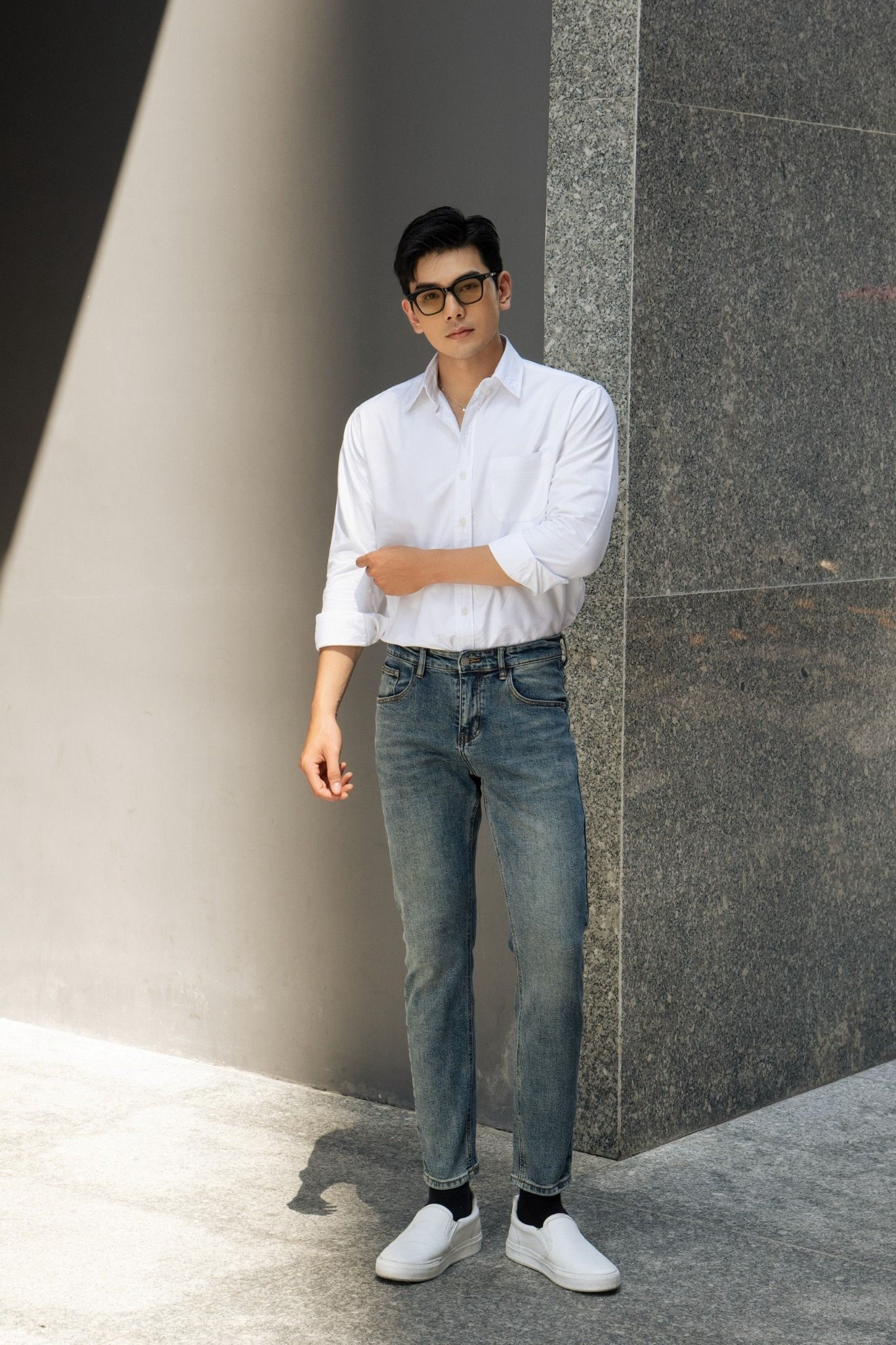 SOMI NAM P012-REGULAR FIT, VẢI FOUR TRẮNG