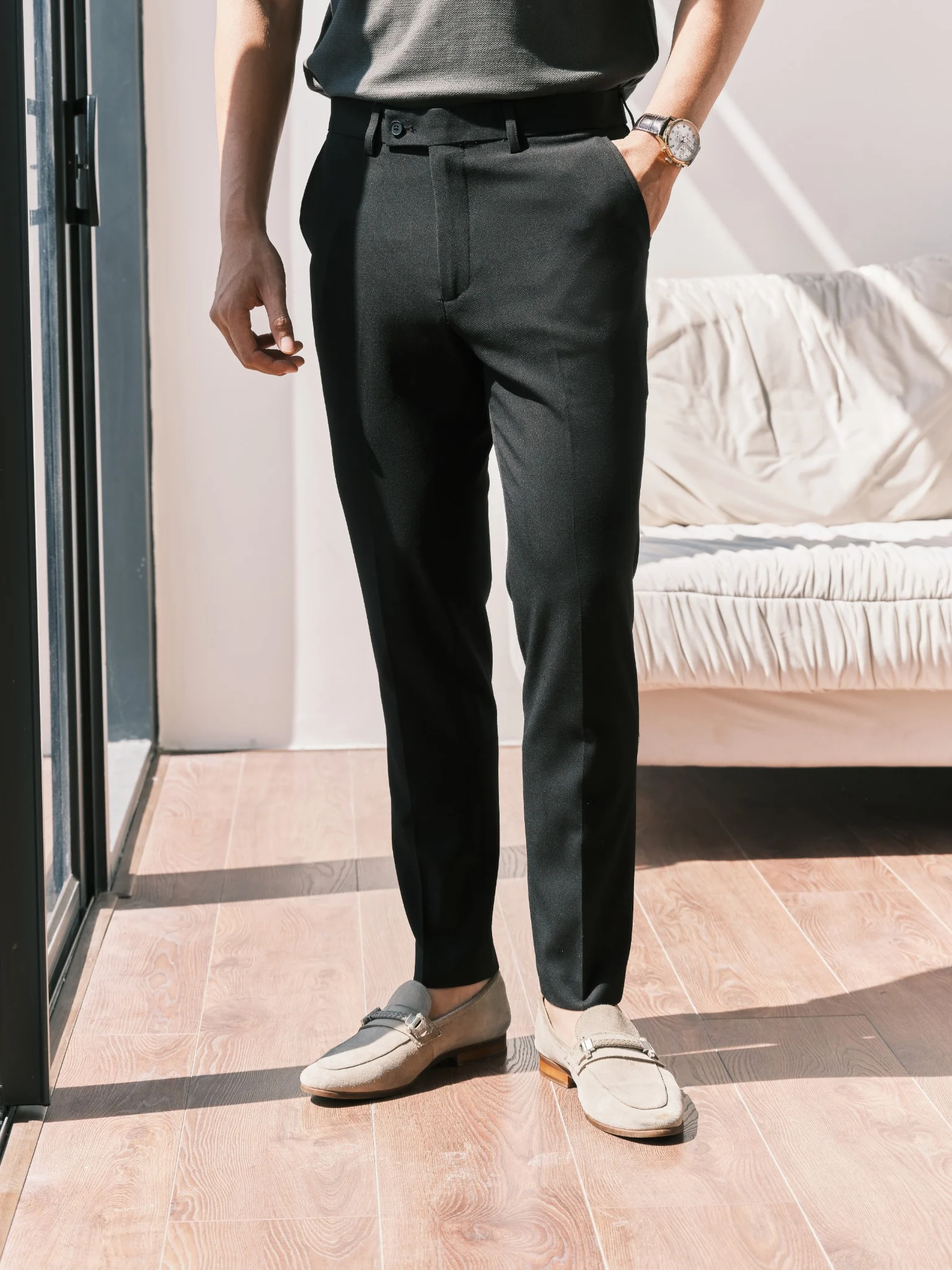 QUẦN TÂY NAM P1-23-SLIM FIT ĐEN