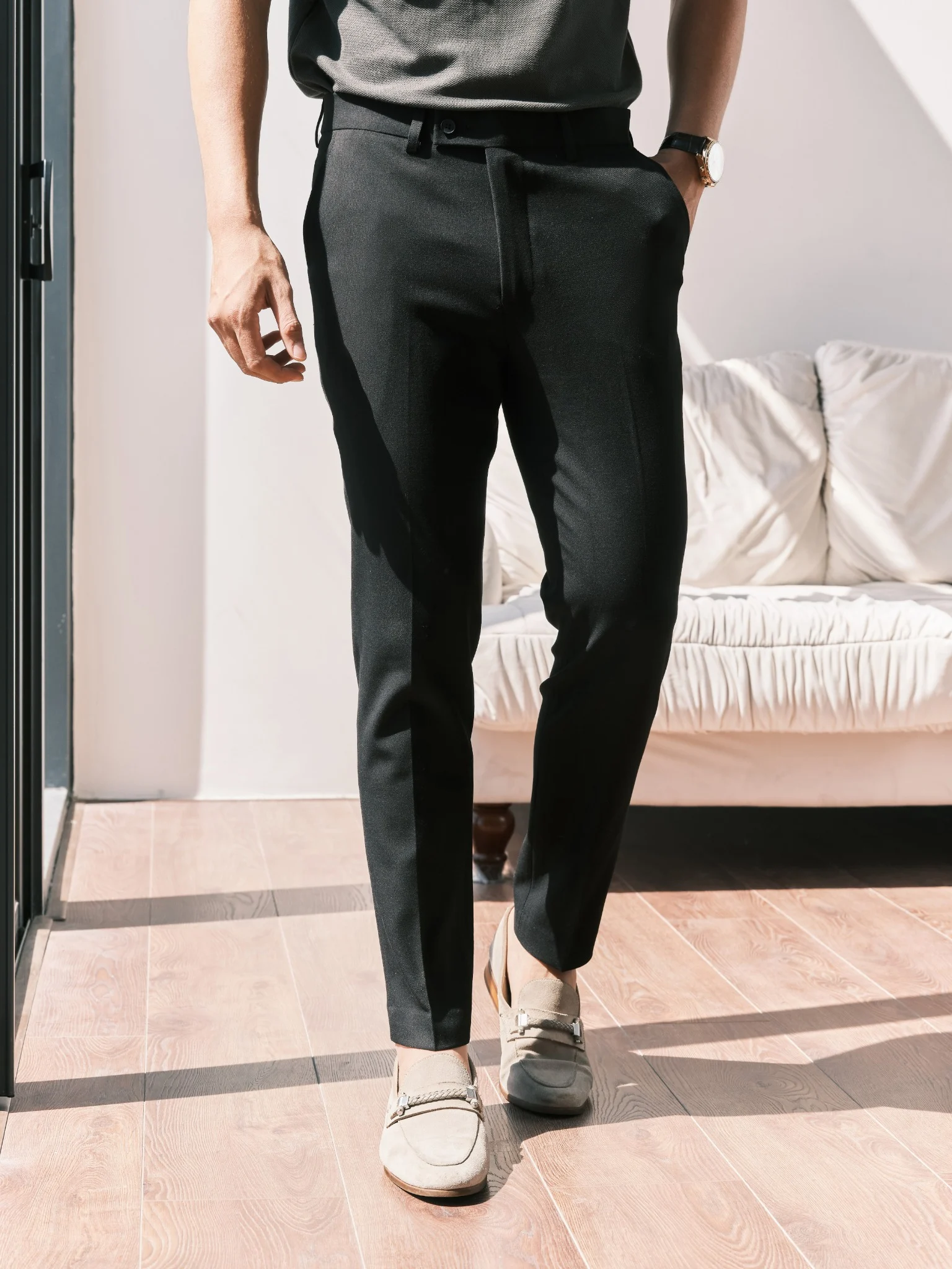 QUẦN TÂY NAM P1-23-SLIM FIT ĐEN