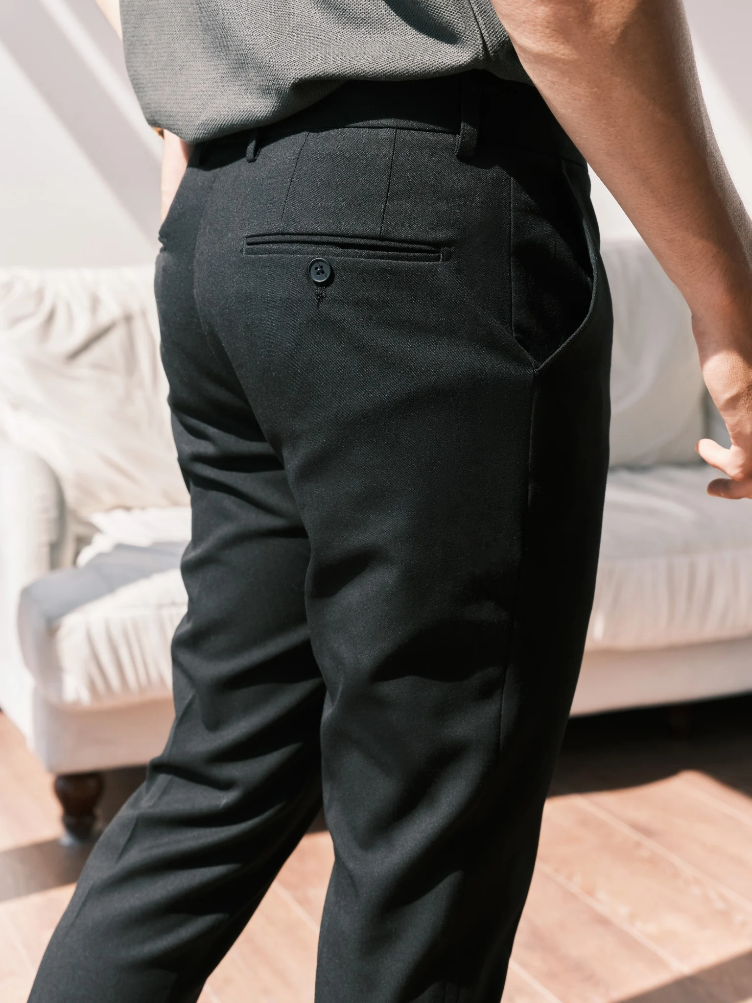 QUẦN TÂY NAM P1-23-SLIM FIT ĐEN