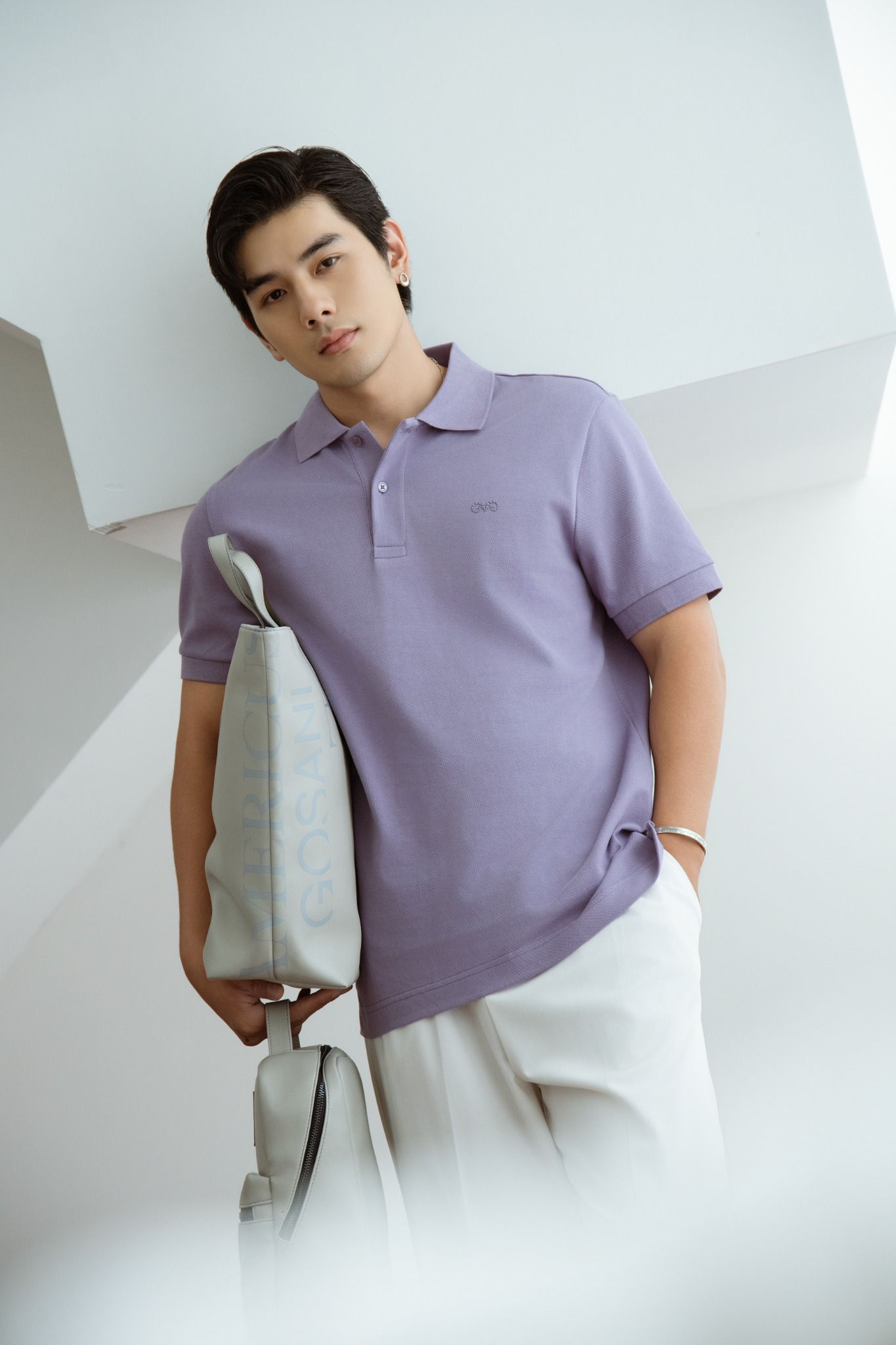 POLO NAM FORM RỘNG PP001-TÍM