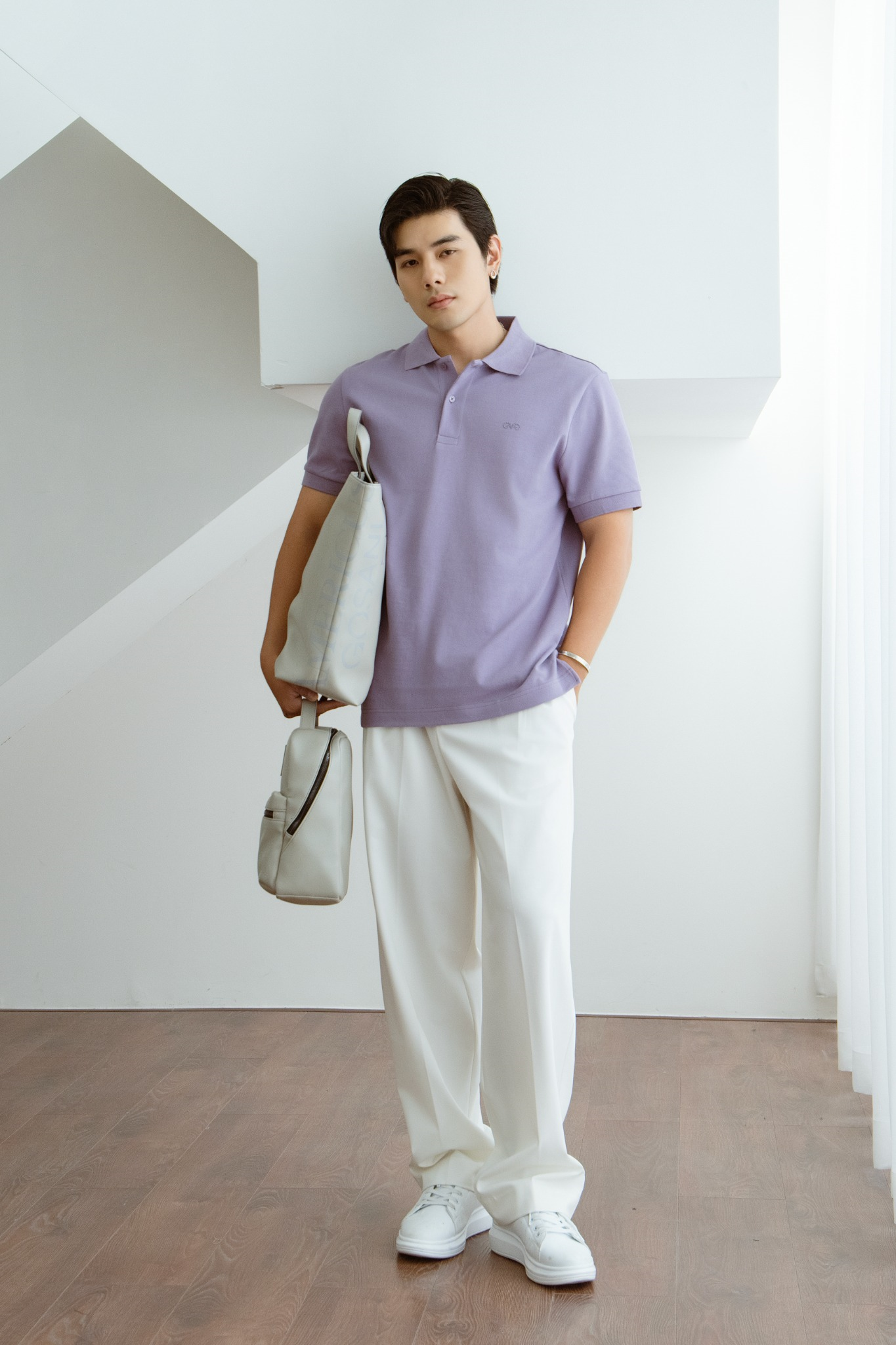 POLO NAM FORM RỘNG PP001-TÍM