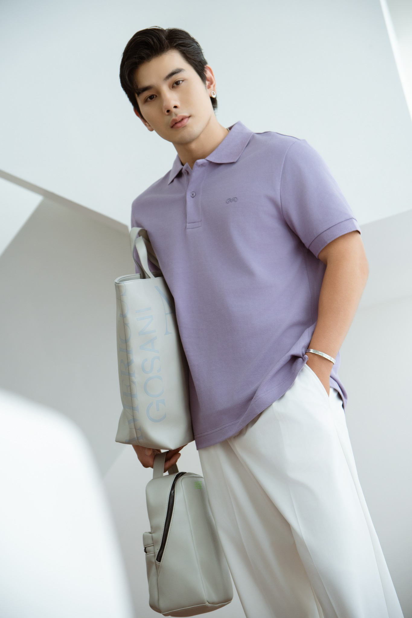 POLO NAM FORM RỘNG PP001-TÍM