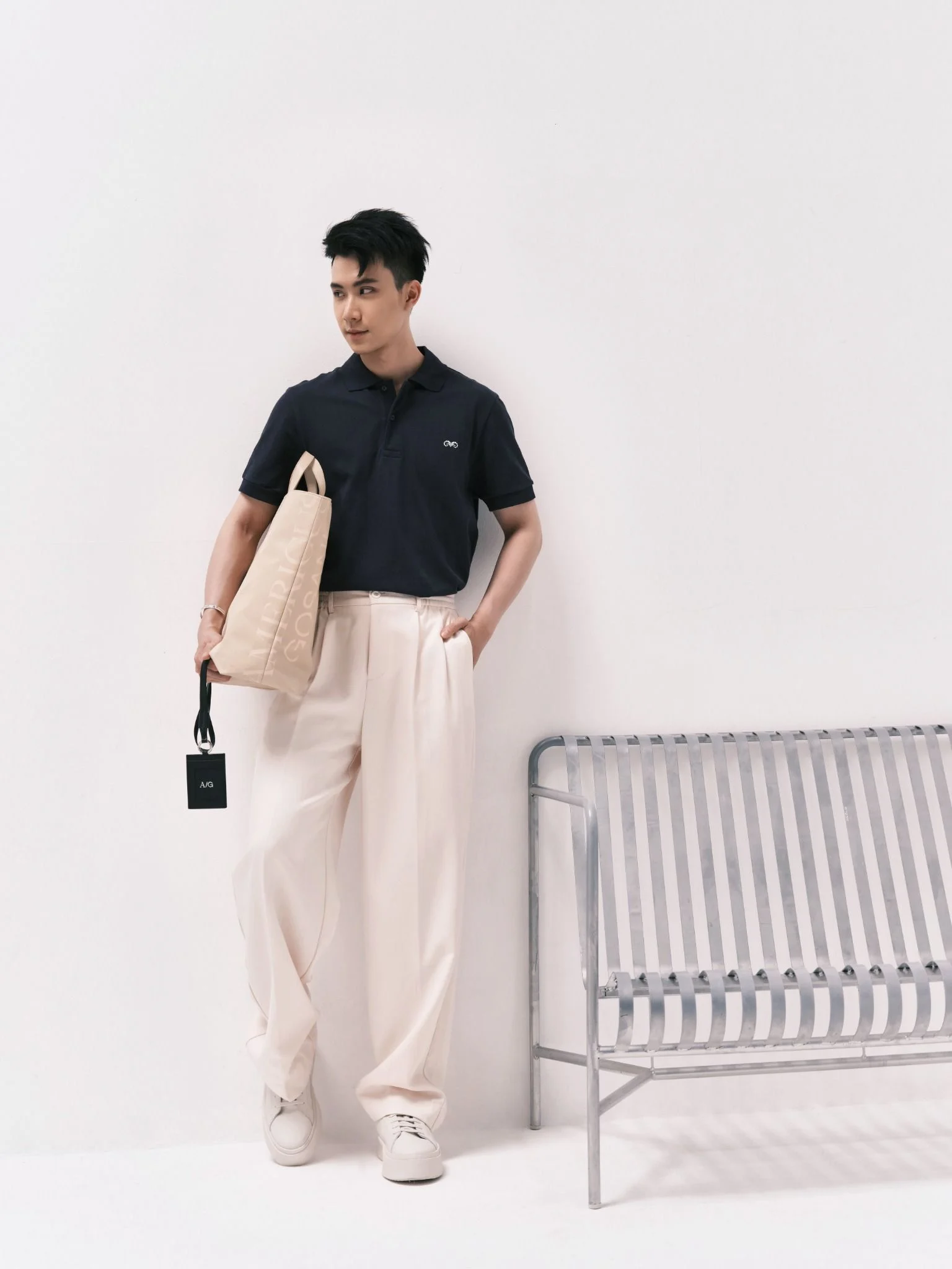 POLO NAM FORM RỘNG PP001-XANH ĐEN