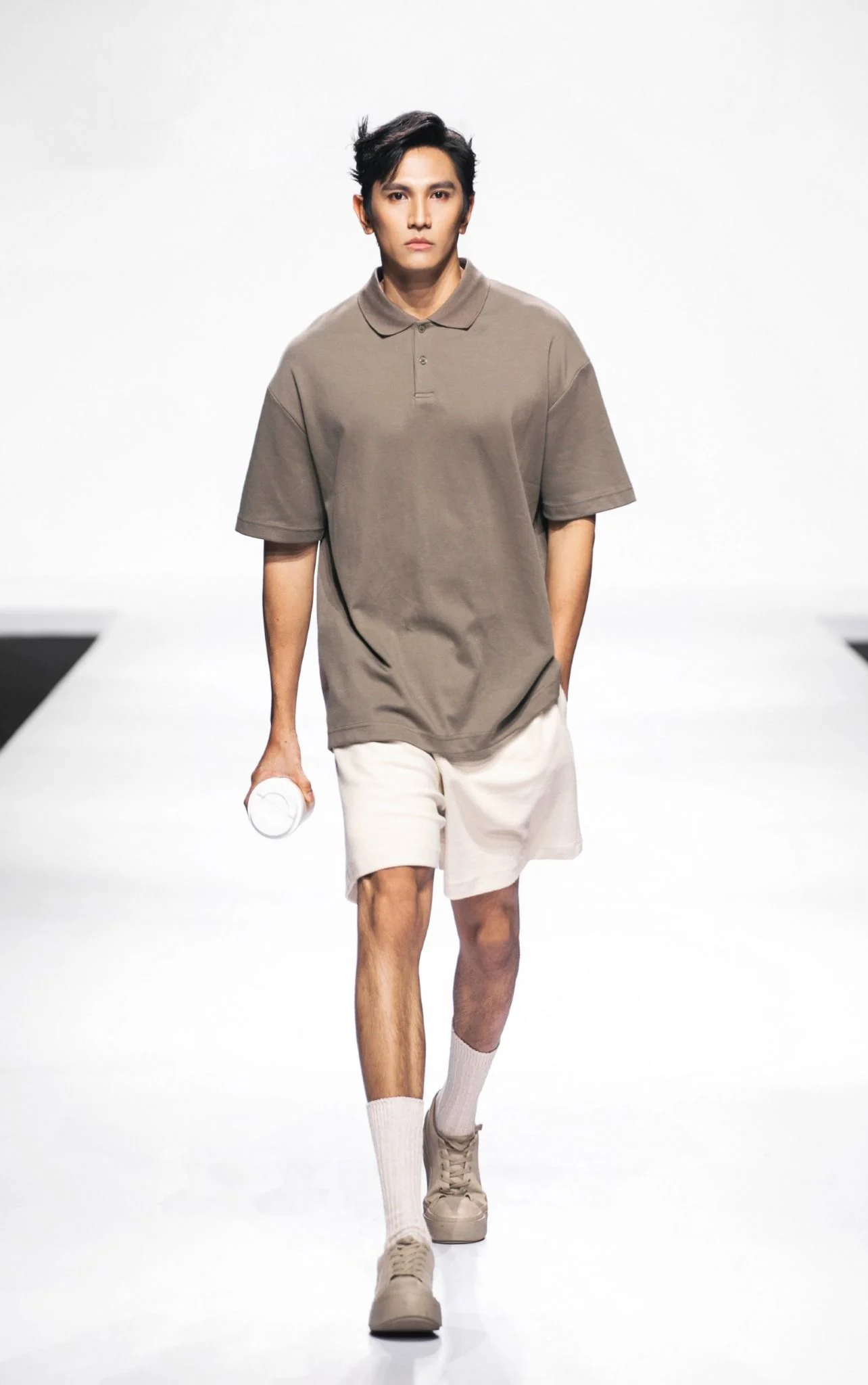 POLO NAM FORM RỘNG S001-RÊU OLIU BR
