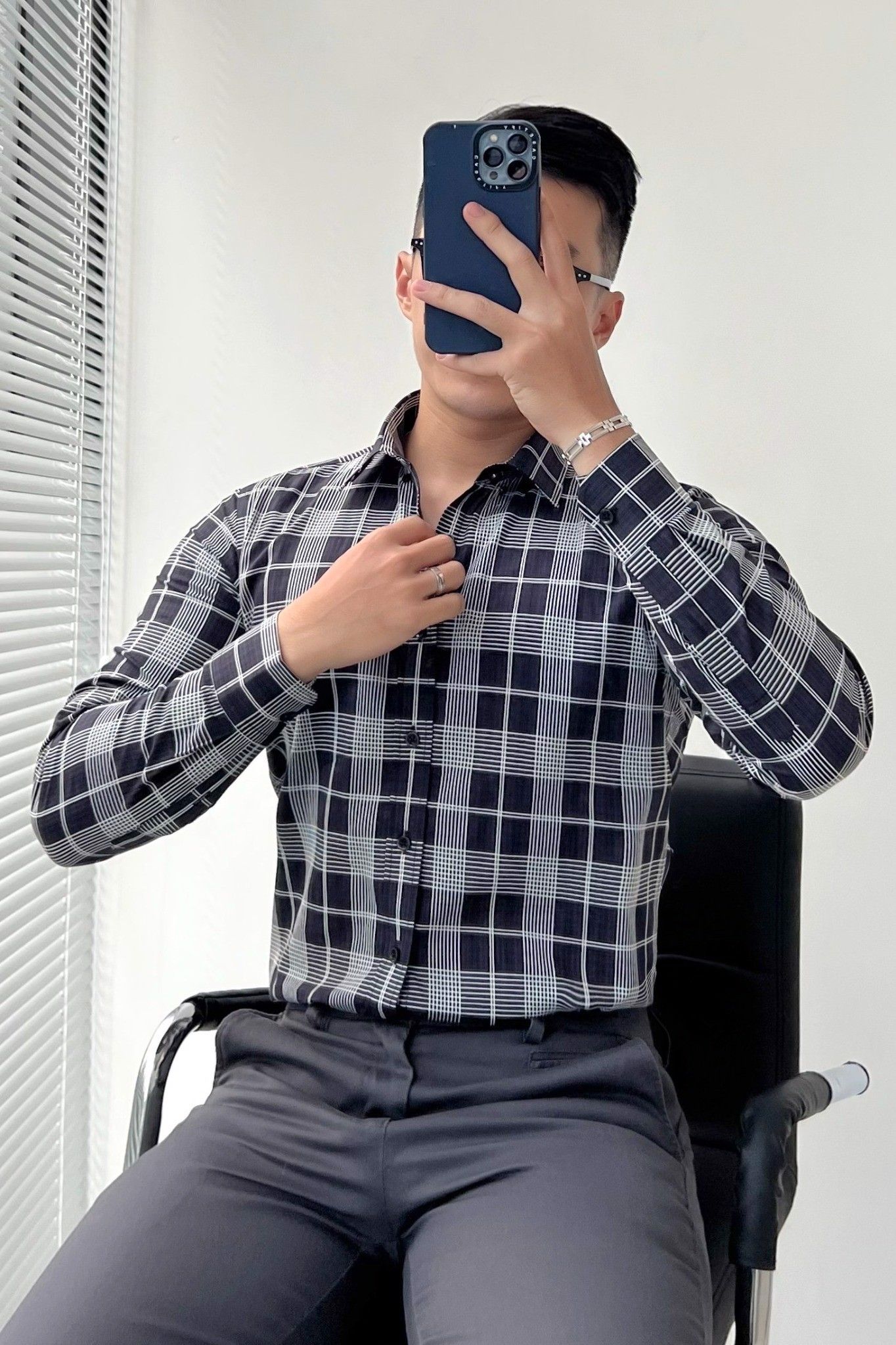 SOMI NAM 5833-XANH ĐEN DB