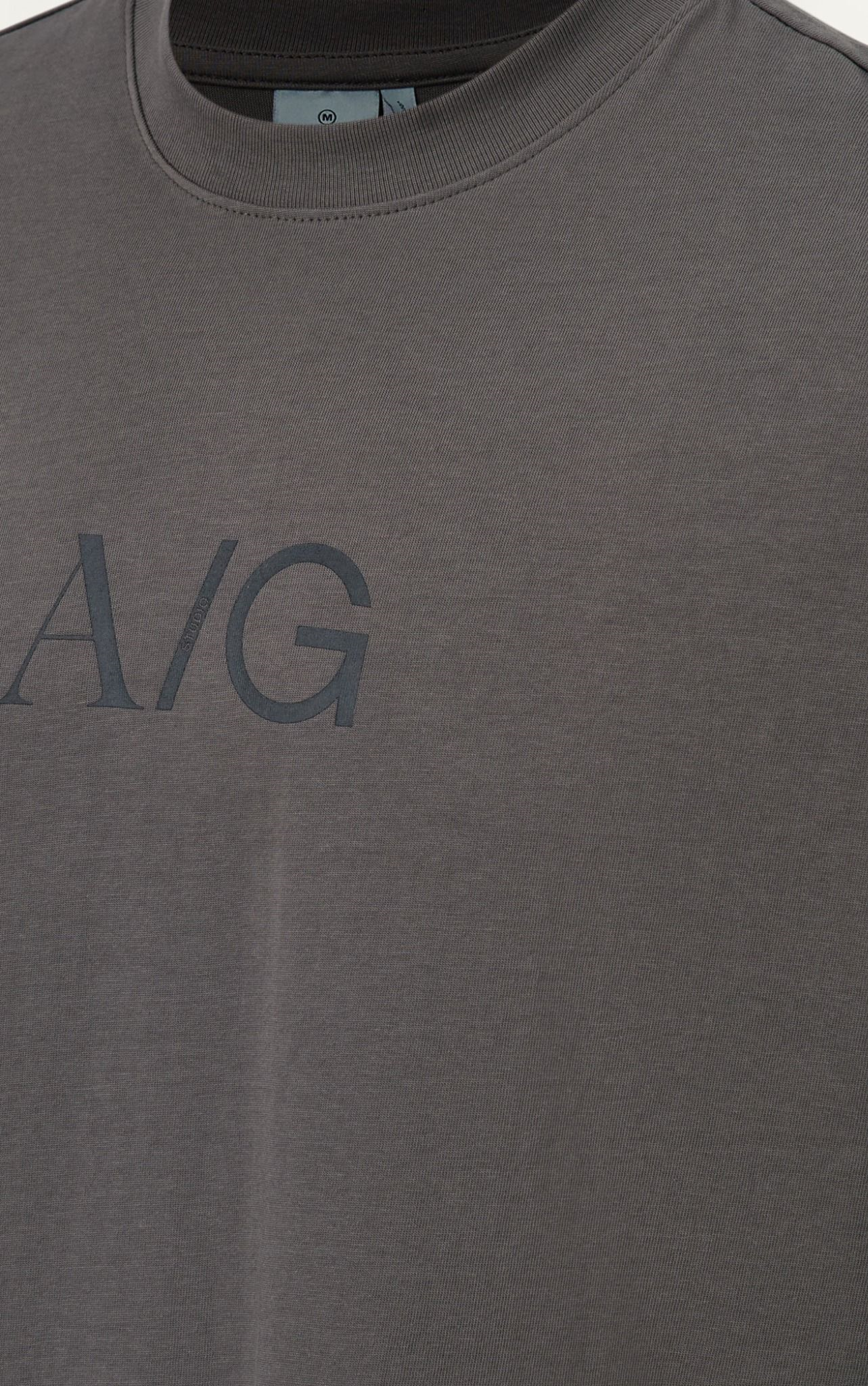 ÁO THUN NAM T738-LOOSE FIT XÁM RÊU IN AG