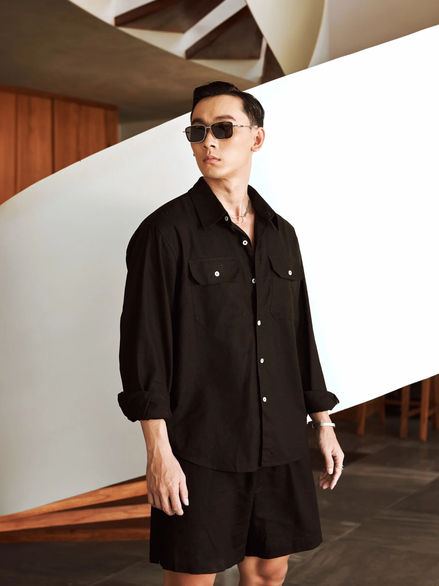 SOMI NAM LINEN TR536-REGULAR FIT ĐEN