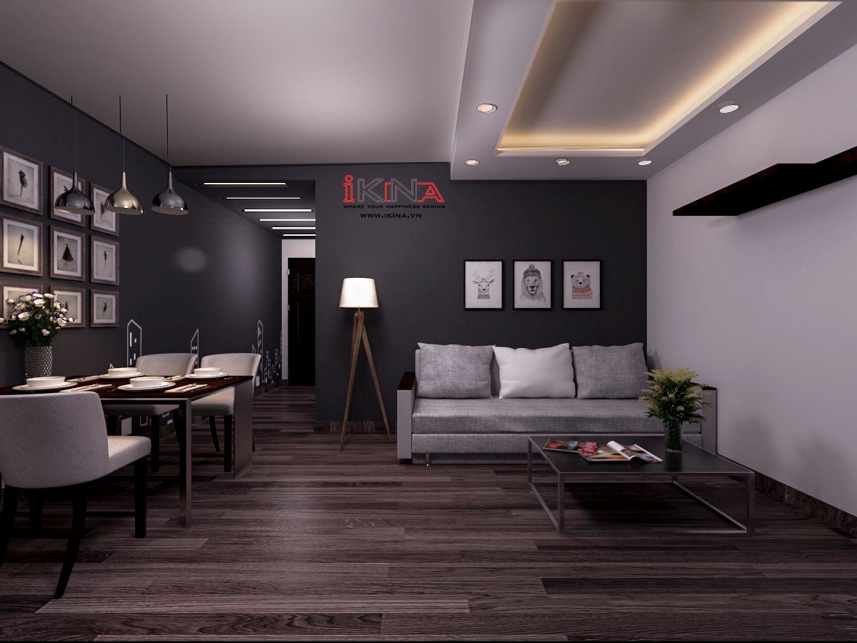 Thiết Kế Căn Hộ Chung Cư HH4A Linh Đàm 45m2