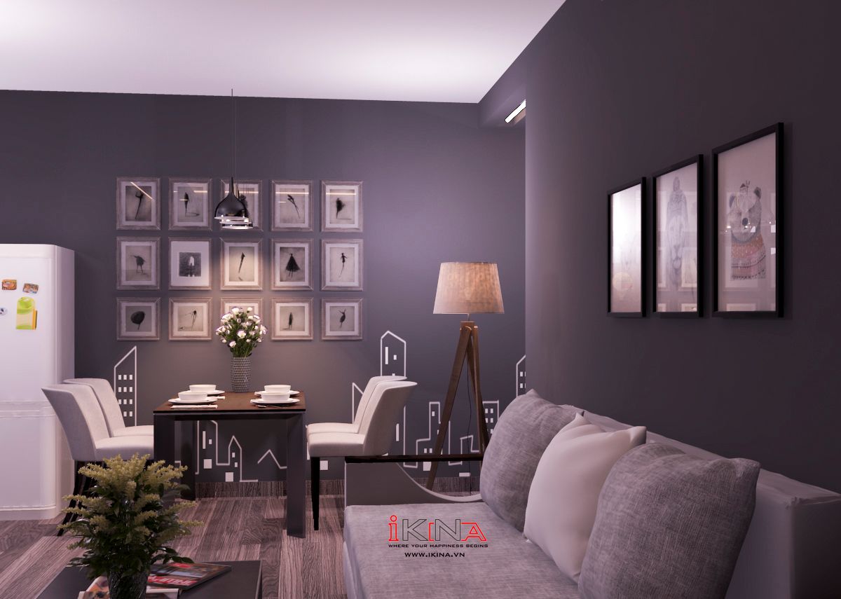 Thiết Kế Căn Hộ Chung Cư HH4A Linh Đàm 45m2