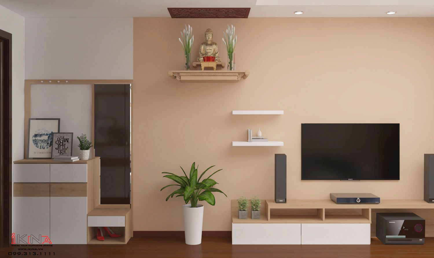 Thiết Kế Căn Hộ Chung Cư 61m2 - Hateco Hoàng Mai