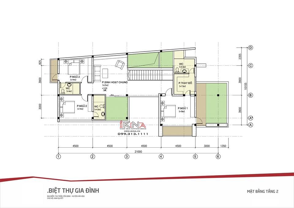 Thiết Kế Biệt Thự 210m2 - 2 Tầng Nam Định
