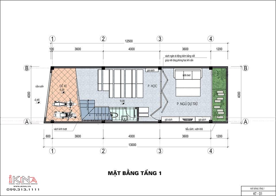  Thiết Kế Nhà Phố 50m2 - 3,5 Tầng Thái Bình 