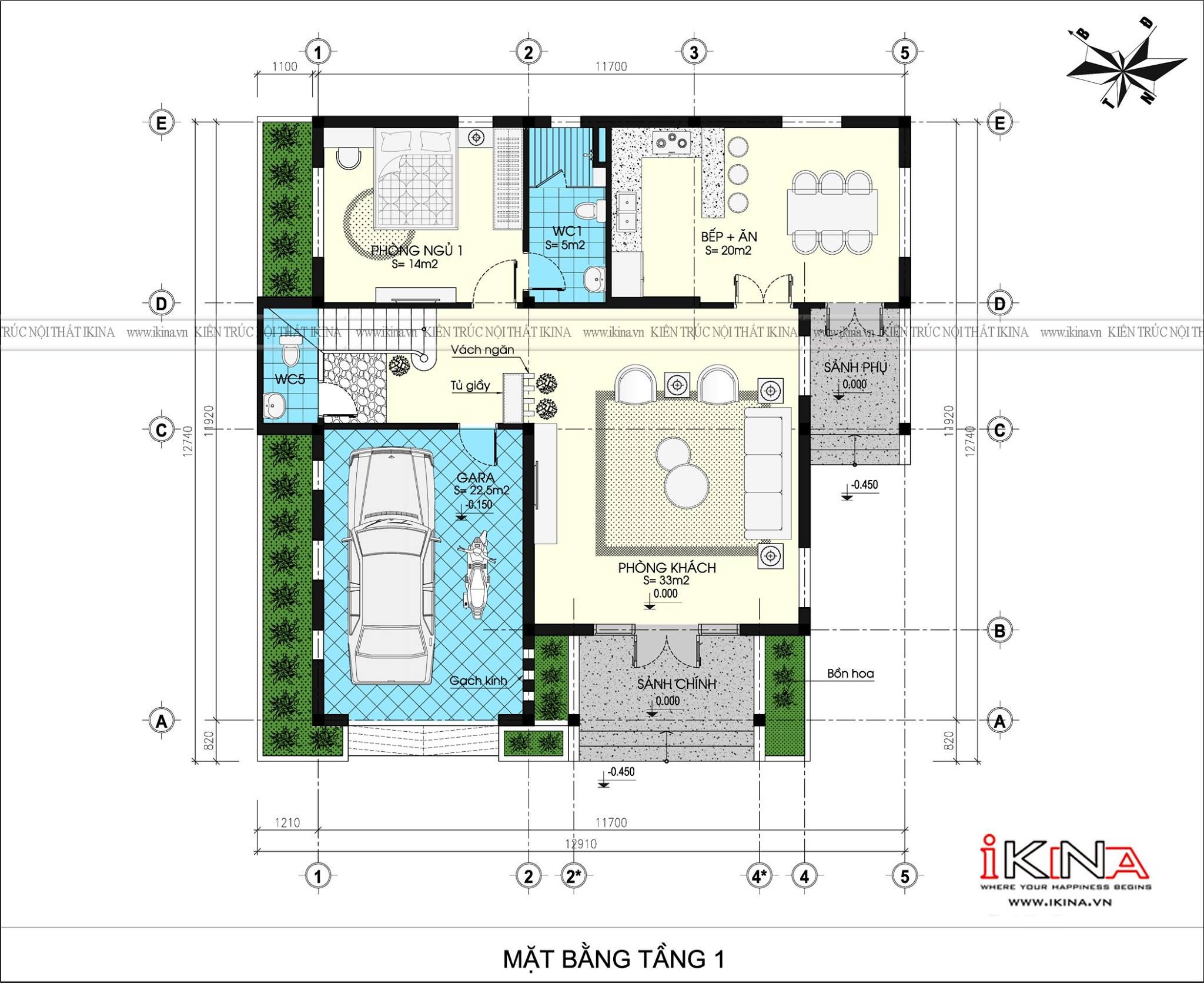Thiết Kế Biệt Thự Thái Mái 272m2 - 2 Tầng Hà Nam