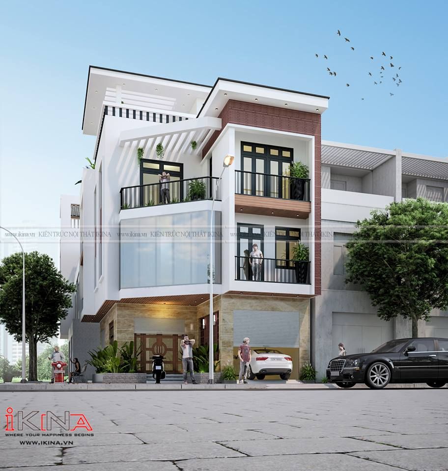 Thiết Kế Nhà Lô Góc 94m2 - 4 Tầng Thái Bình