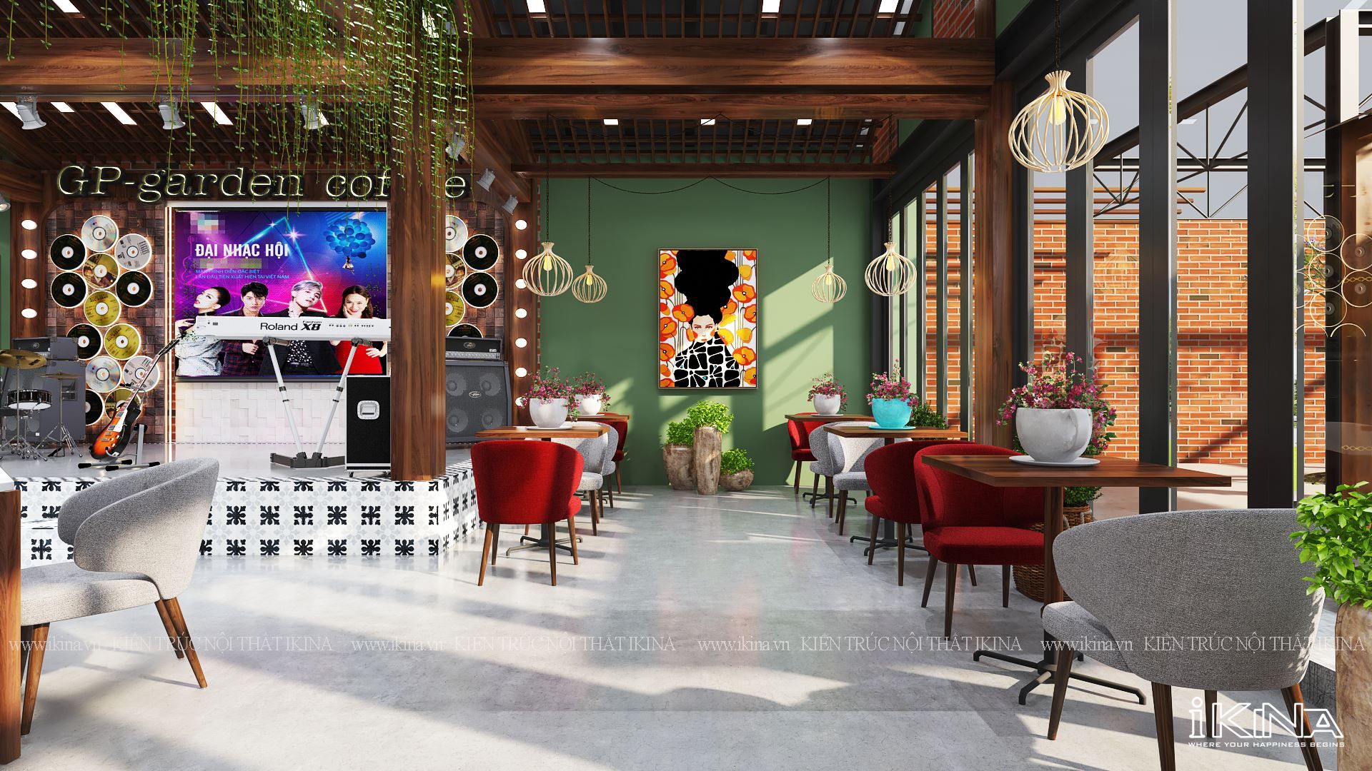  Thiết Kế Quán Cafe GP Music 500m2 - Cẩm Phả Quảng Ninh 