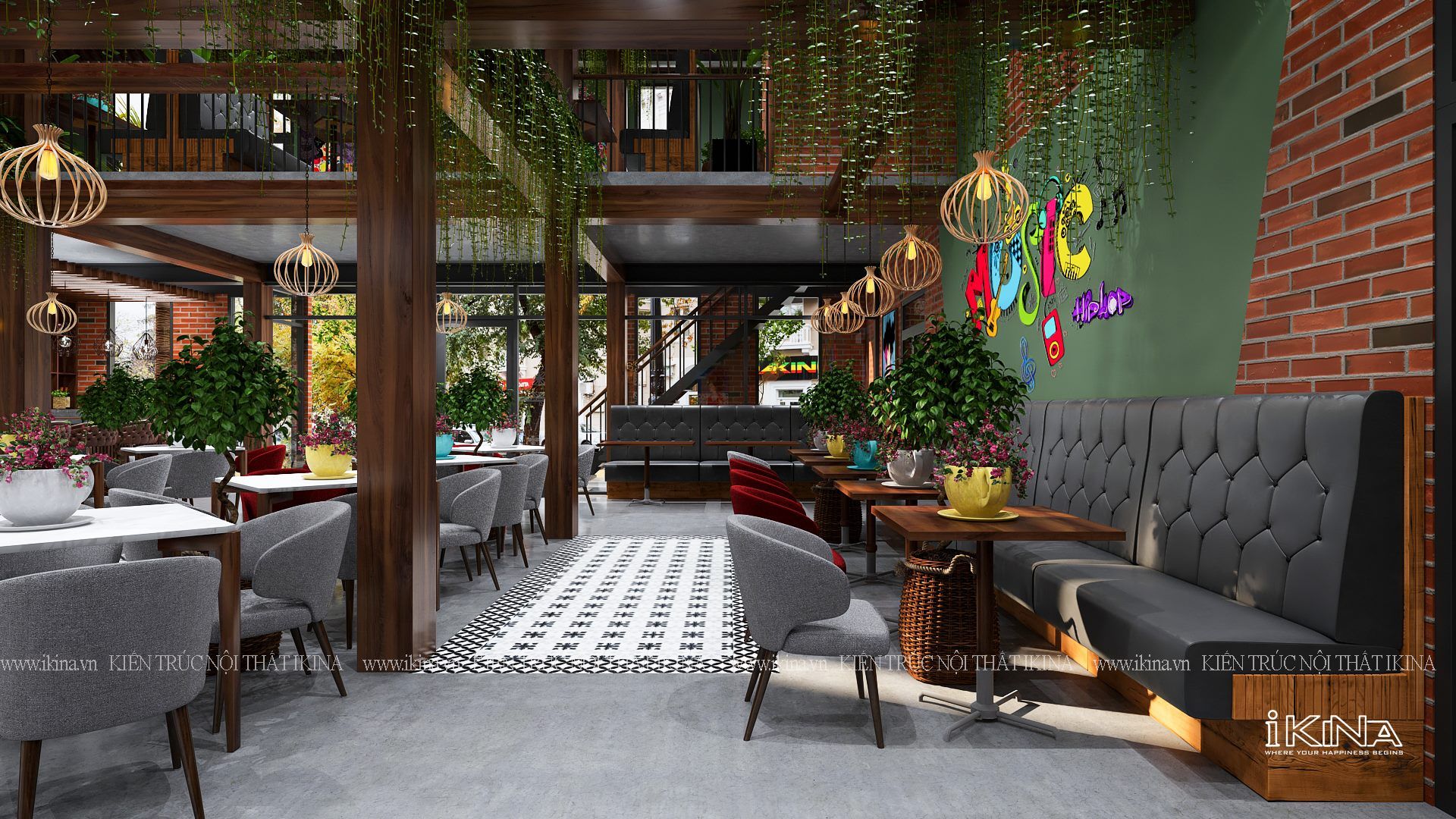 Thiết Kế Quán Cafe GP Music 500m2 - Cẩm Phả Quảng Ninh